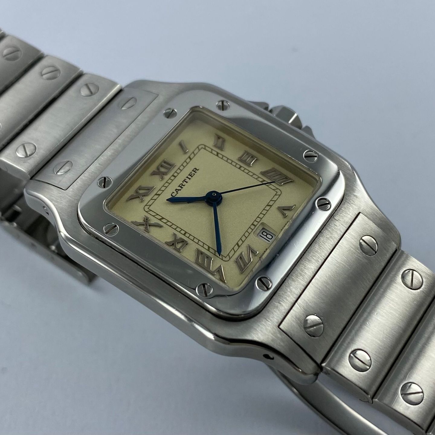 Cartier Santos Galbée 1564 (Onbekend (willekeurig serienummer)) - Beige wijzerplaat 29mm Staal (3/6)