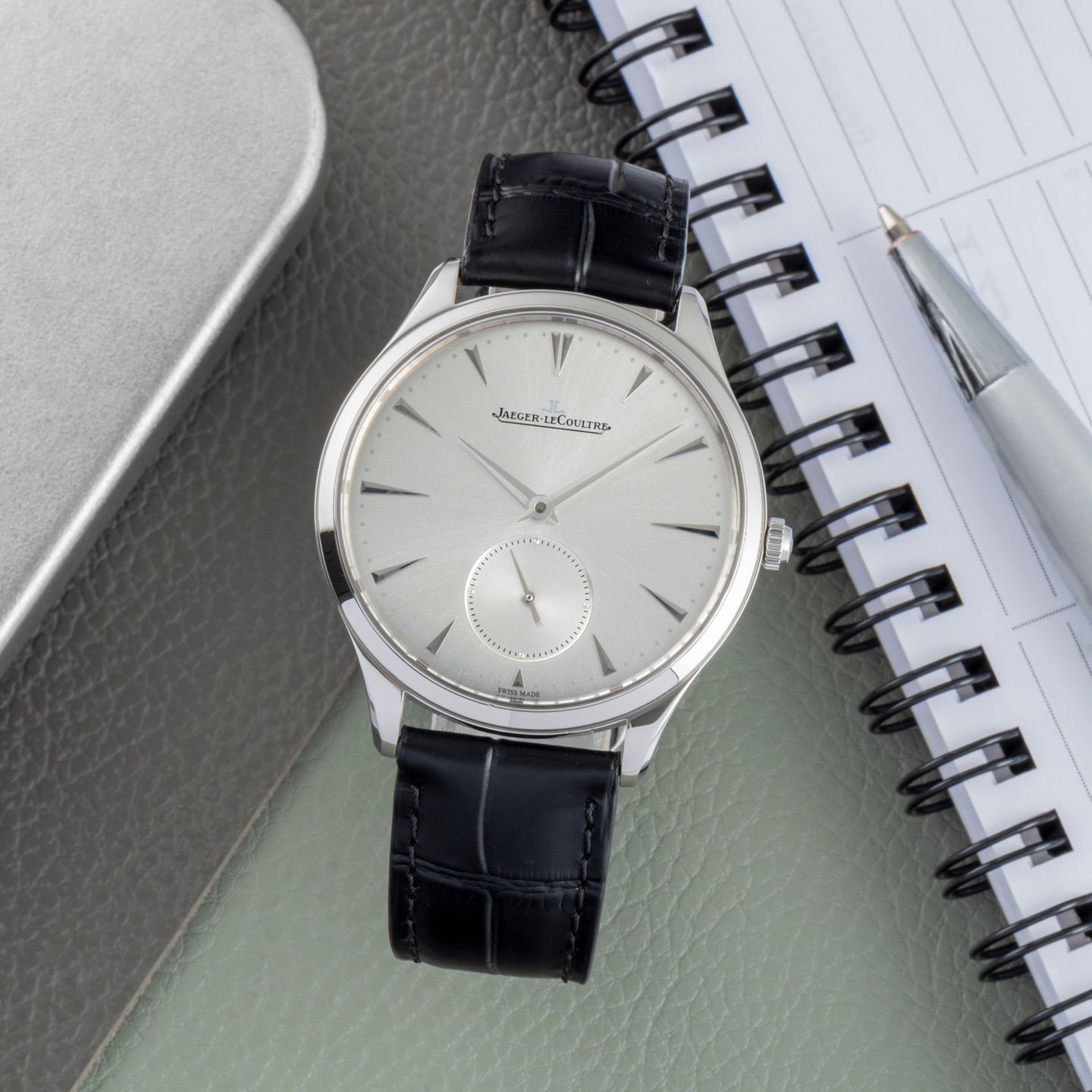 Jaeger-LeCoultre Master Grande Ultra Thin Q1278420 (Onbekend (willekeurig serienummer)) - Zilver wijzerplaat 39mm Staal (1/8)