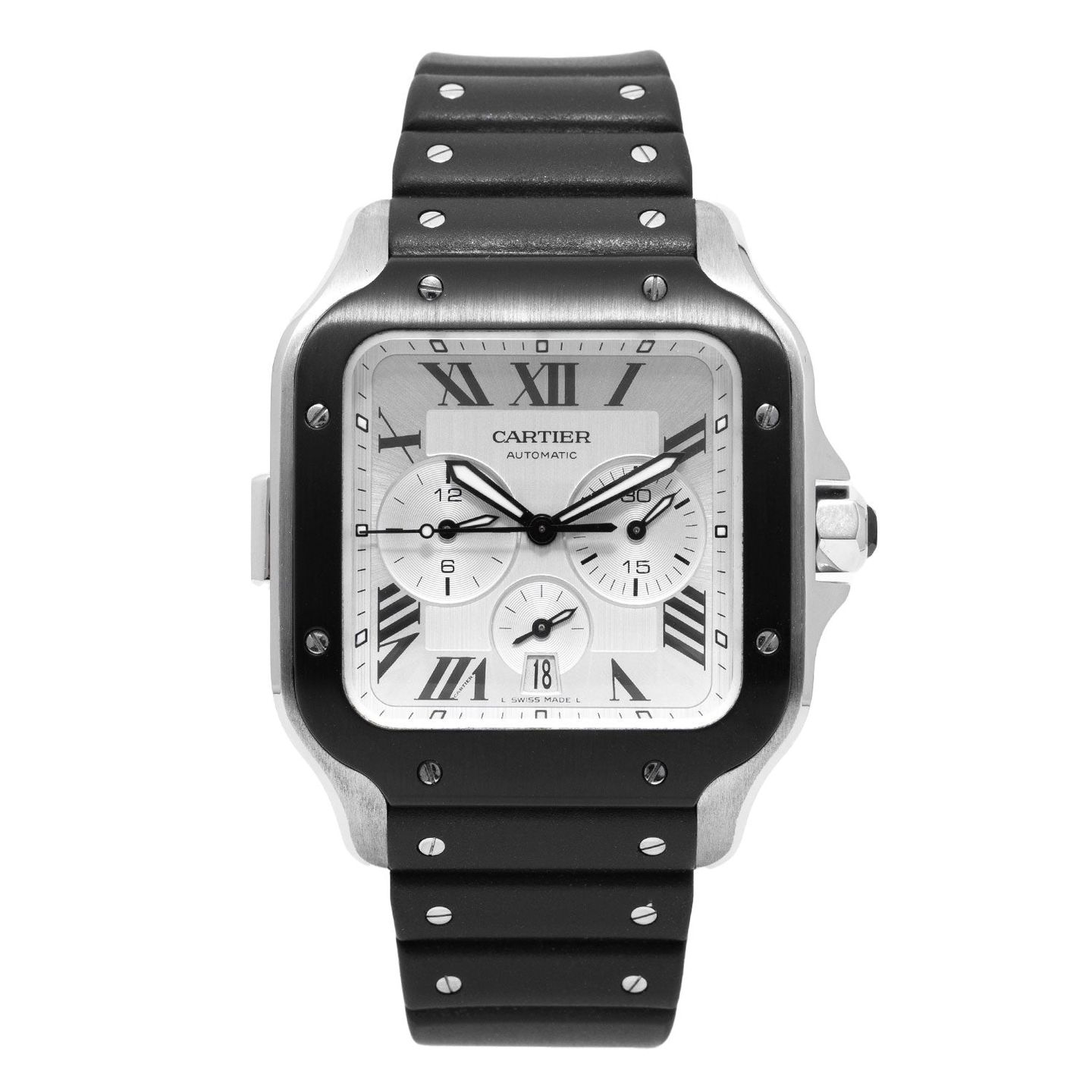 Cartier Santos WSSA0017 (Onbekend (willekeurig serienummer)) - Wit wijzerplaat 43mm Staal (1/5)