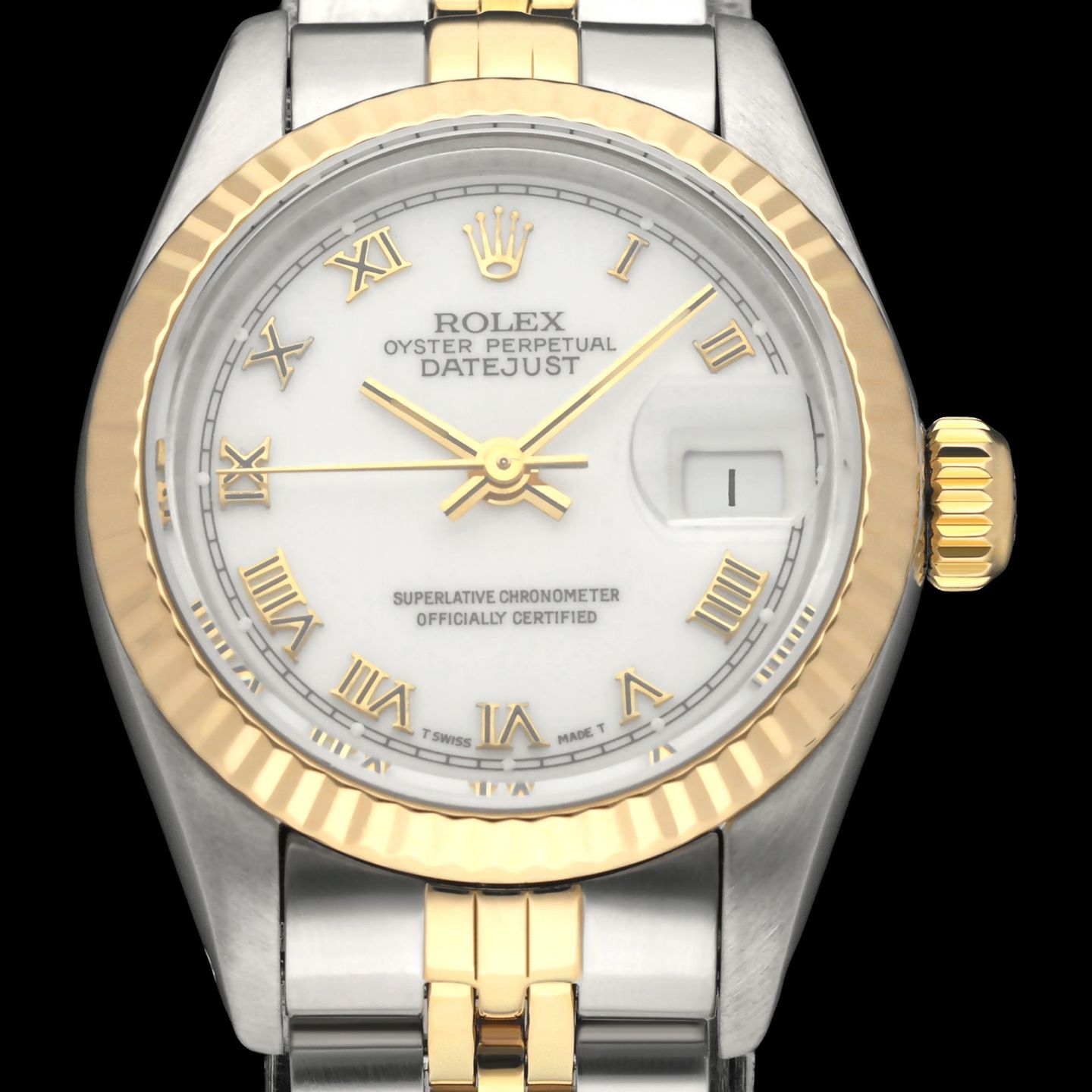 Rolex Lady-Datejust 69173 (1991) - White dial 26 mm Gold/Steel case (1/8)