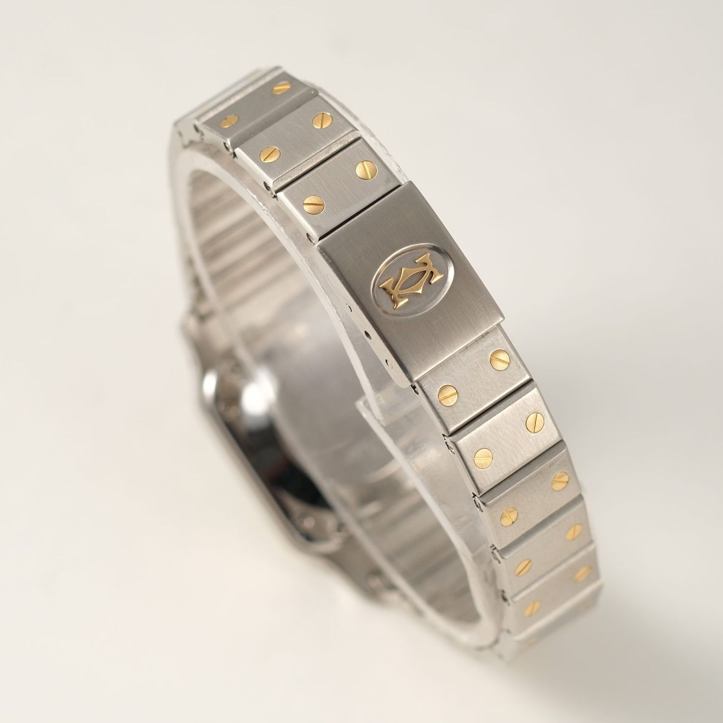 Cartier Santos 0902 (1985) - Rood wijzerplaat 24mm Goud/Staal (5/8)