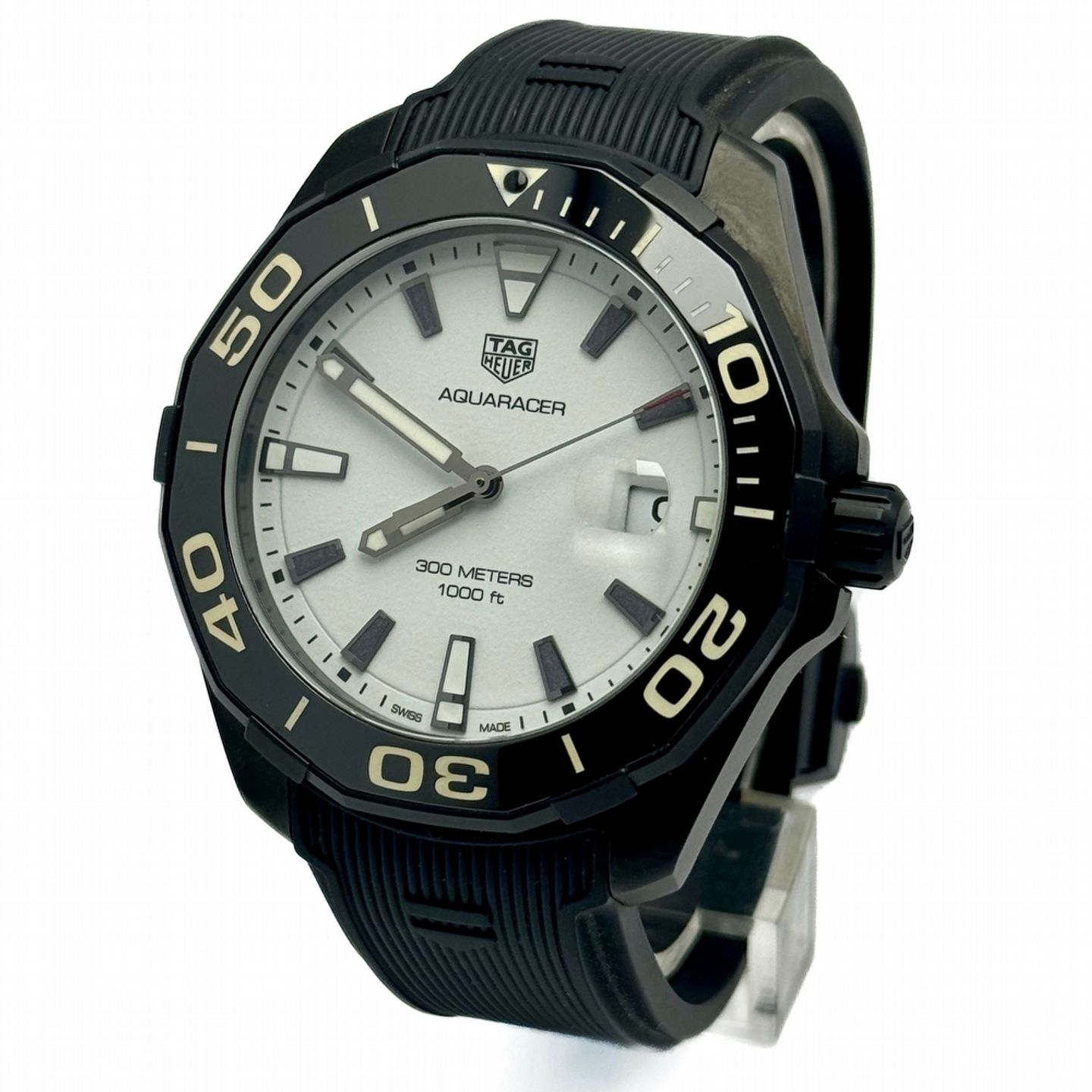 TAG Heuer Aquaracer 300M WAY108A.FT6141 (2023) - Wit wijzerplaat 43mm Titanium (1/10)