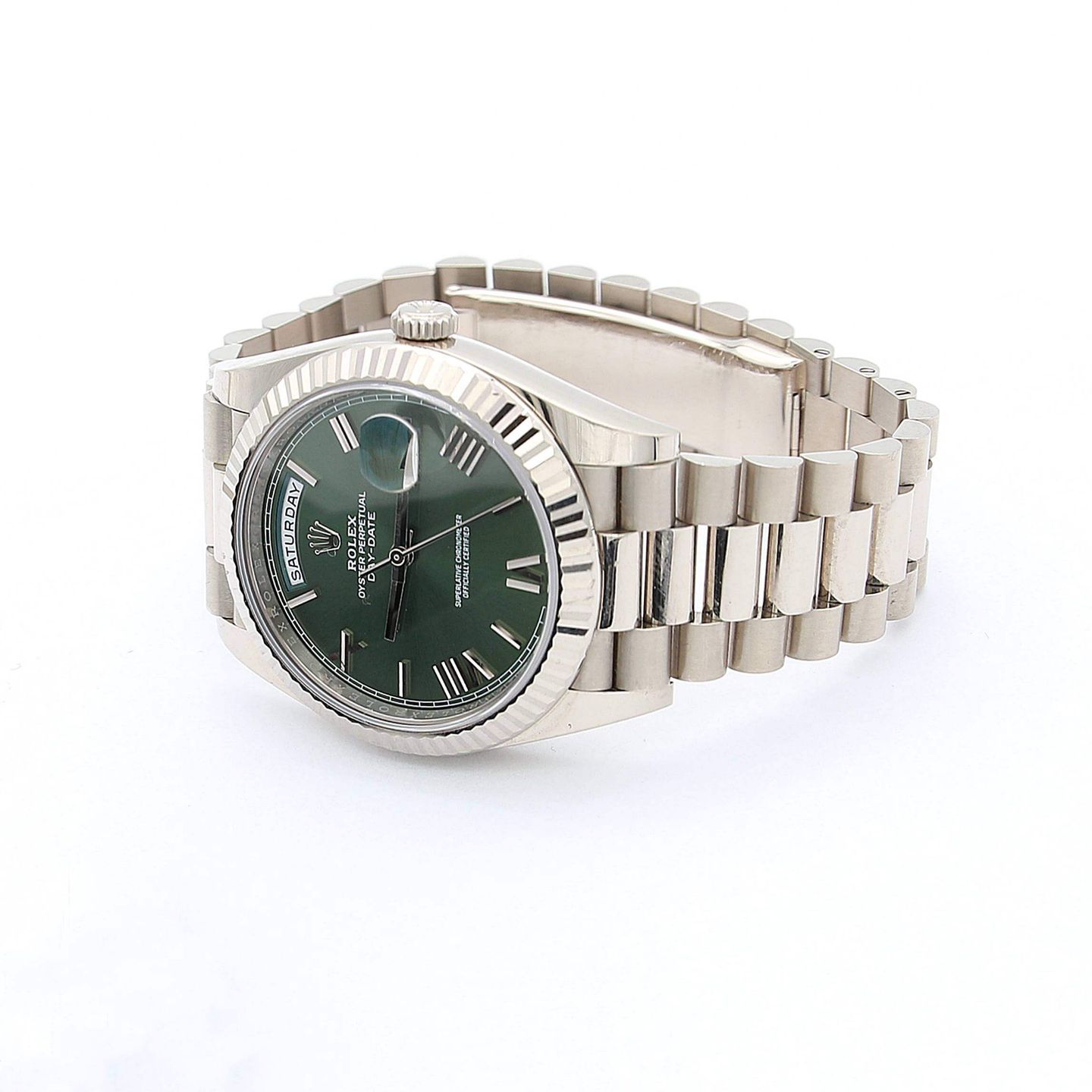 Rolex Day-Date 40 228239 (Unknown (random serial)) - Green dial 40 mm White Gold case (6/8)