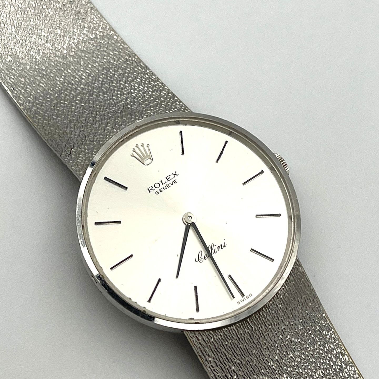 Rolex Cellini 3945 (Unknown (random serial)) - Silver dial 32 mm White Gold case (6/6)