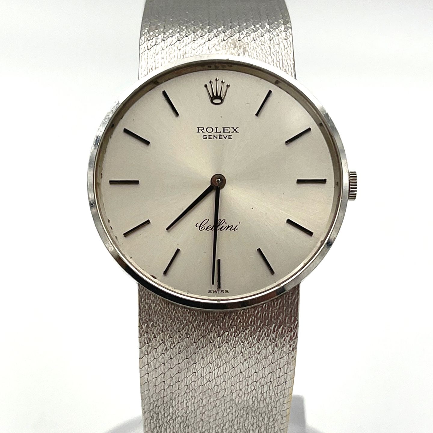 Rolex Cellini 3945 (Unknown (random serial)) - Silver dial 32 mm White Gold case (1/6)