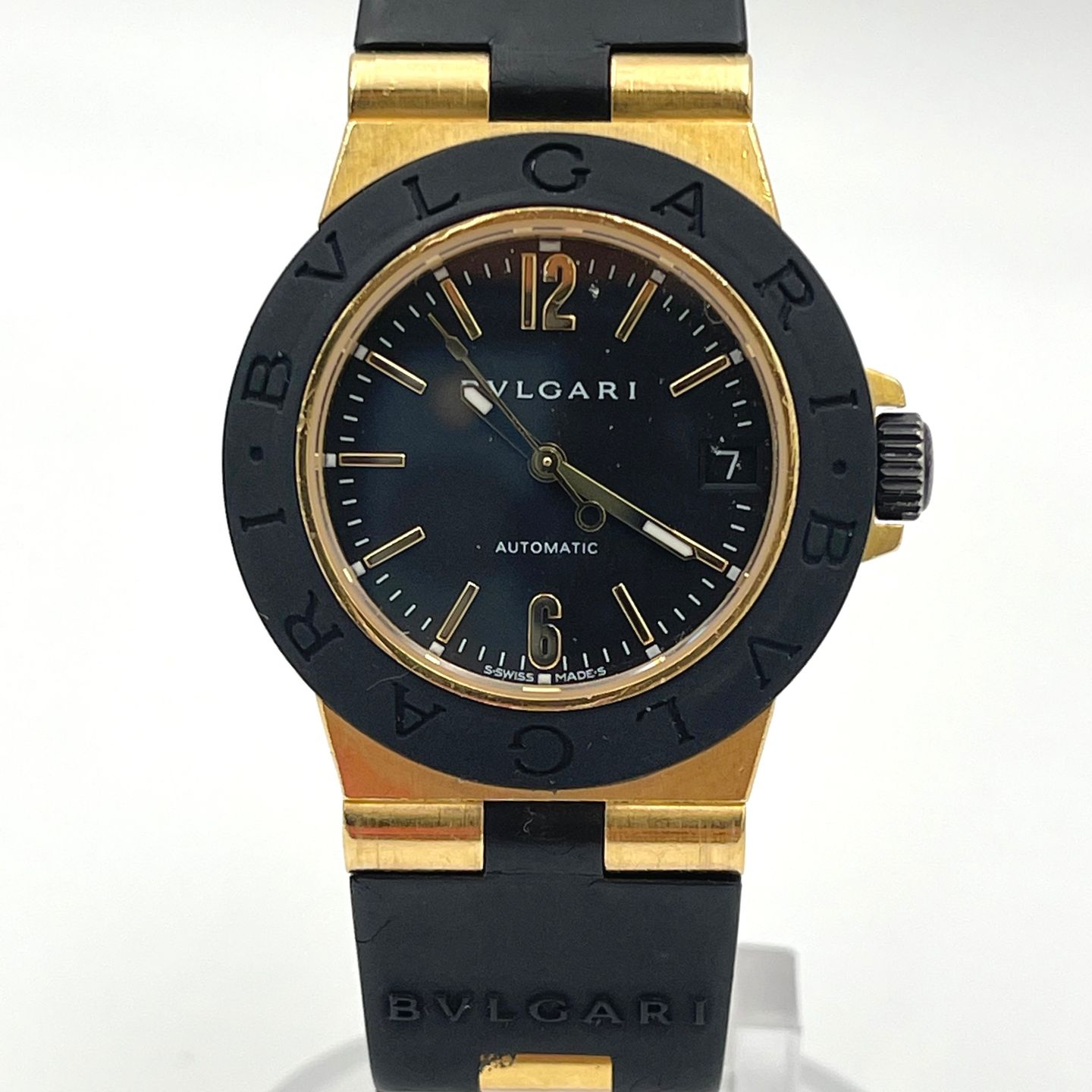 Bulgari Diagono AL 32G (Unknown (random serial)) - Black dial 32 mm Yellow Gold case (1/5)
