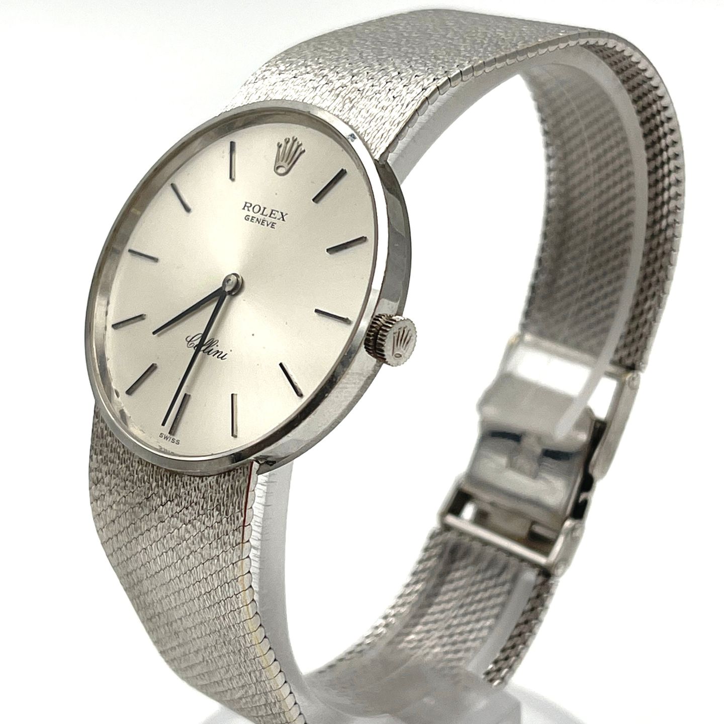 Rolex Cellini 3945 (Unknown (random serial)) - Silver dial 32 mm White Gold case (2/6)