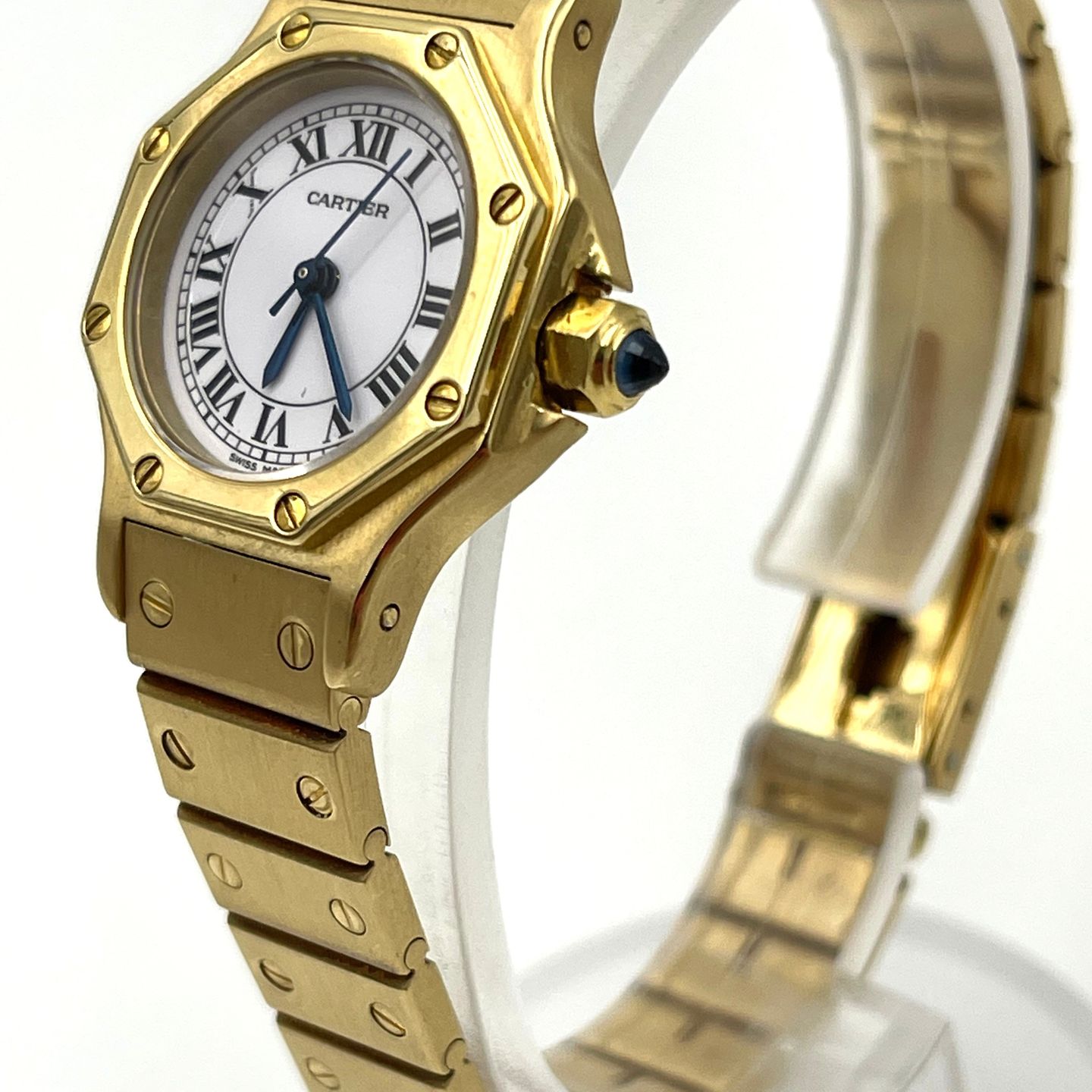 Cartier Santos Unknown (Unknown (random serial)) - White dial 25 mm Yellow Gold case (2/5)