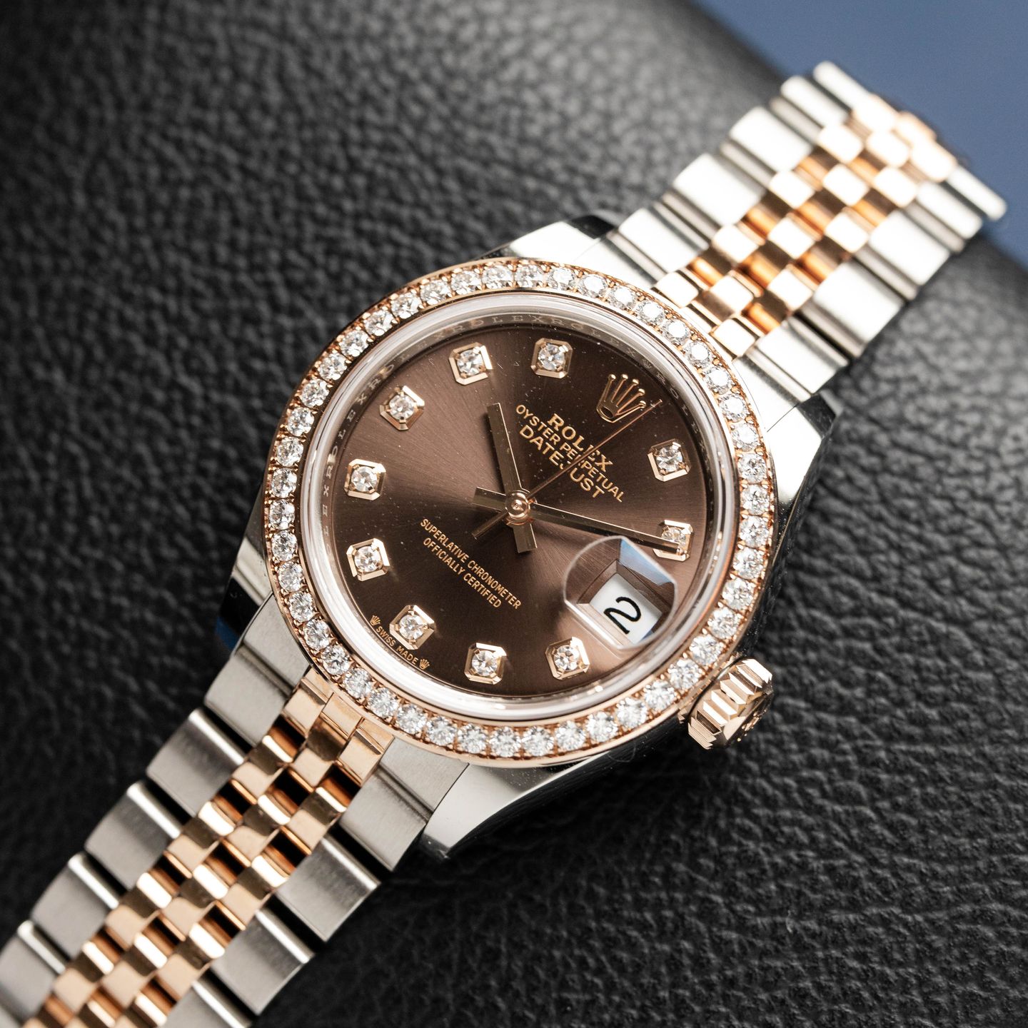Rolex Lady-Datejust 279381RBR (2021) - Bruin wijzerplaat 28mm Goud/Staal (2/8)