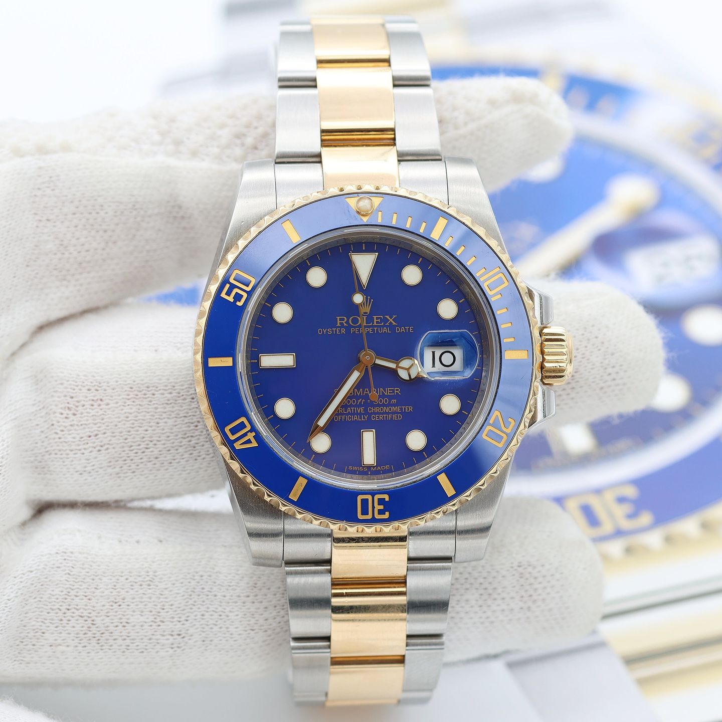 Rolex Submariner Date 116613LB (Onbekend (willekeurig serienummer)) - Blauw wijzerplaat 40mm Goud/Staal (6/8)