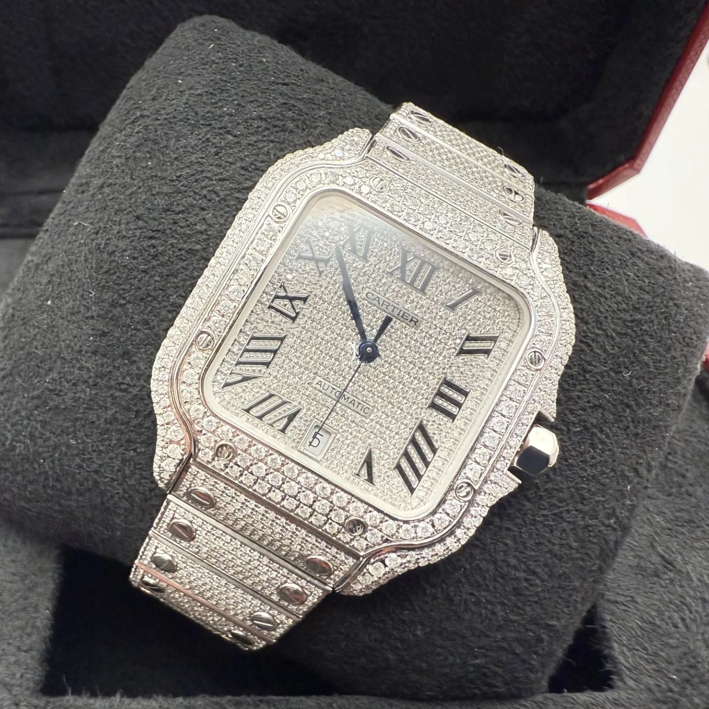 Cartier Santos WSSA0018 (2020) - Zilver wijzerplaat 40mm Staal (3/8)