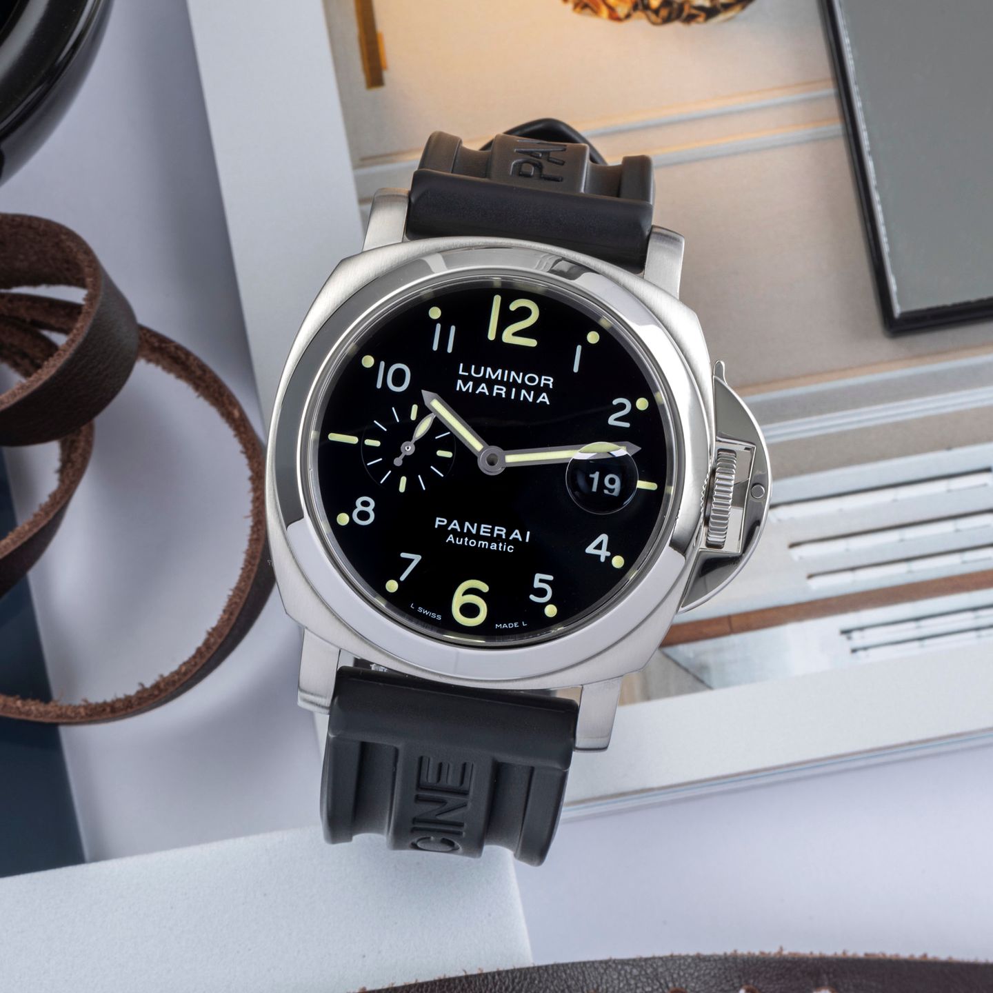 Panerai Luminor Marina Automatic PAM00164 (2006) - Zwart wijzerplaat 44mm Staal (1/8)