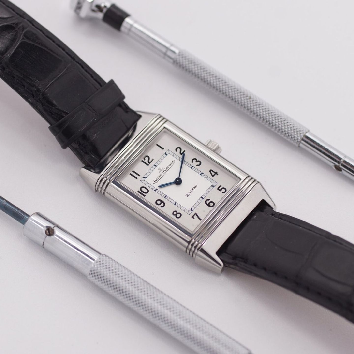 Jaeger-LeCoultre Reverso Classique 252.8.47 (Onbekend (willekeurig serienummer)) - Zilver wijzerplaat 23mm Staal (1/8)