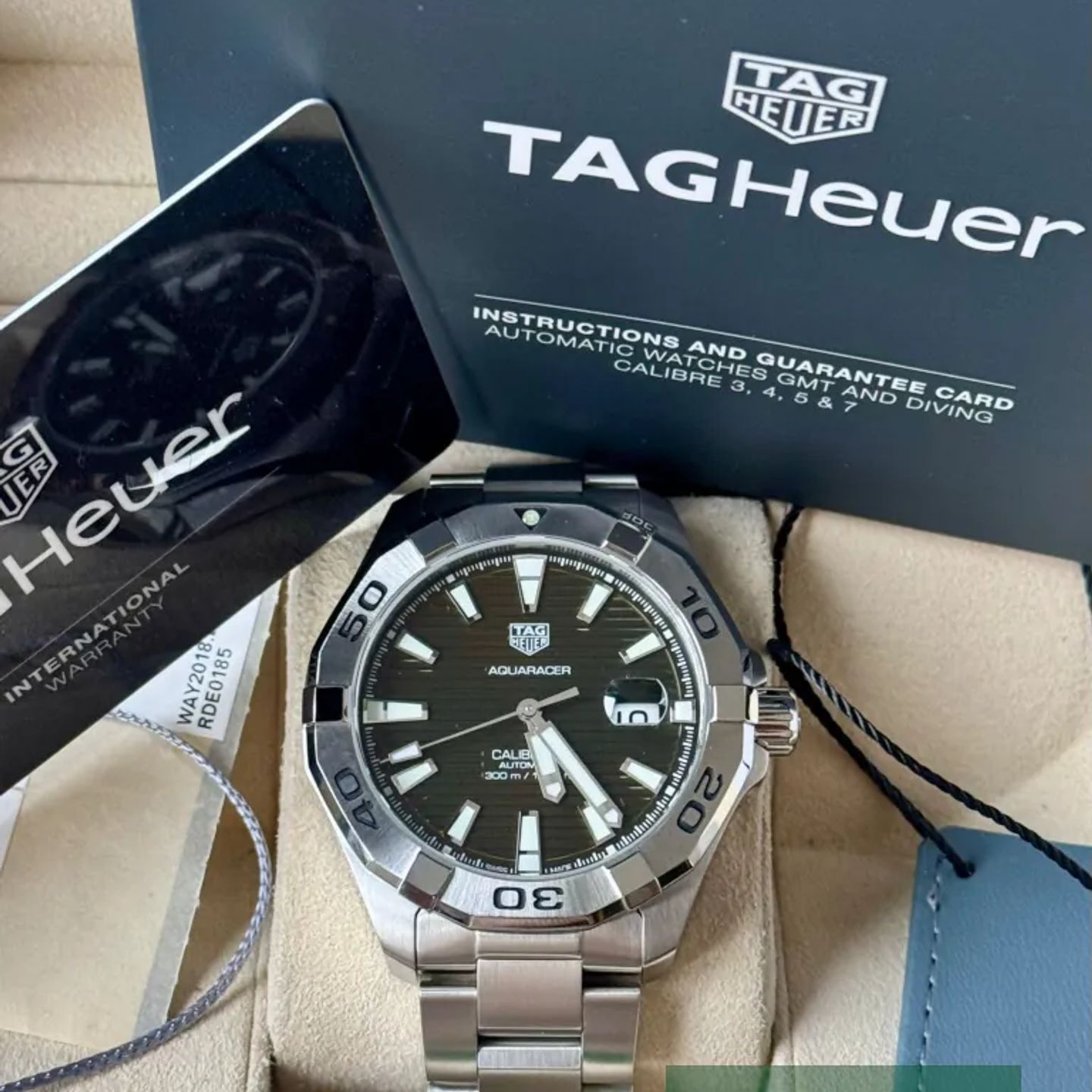 TAG Heuer Aquaracer 300M WAY2018.BA0927 (2022) - Bruin wijzerplaat 43mm Staal (7/7)