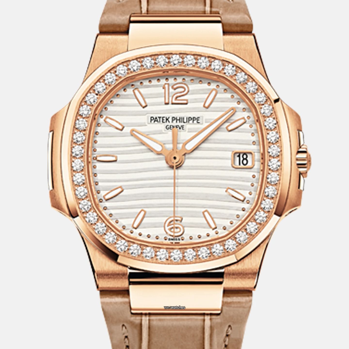 Patek Philippe Nautilus 7010R-011 (2023) - Wit wijzerplaat 32mm Roségoud (1/1)