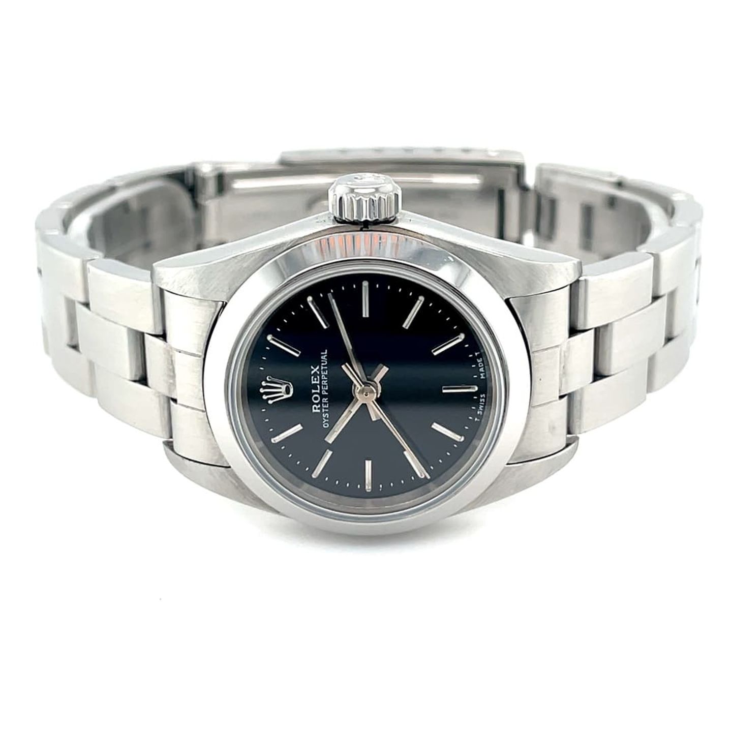 Rolex Oyster Perpetual 67180 (1998) - Black dial 26 mm Steel case (1/8)
