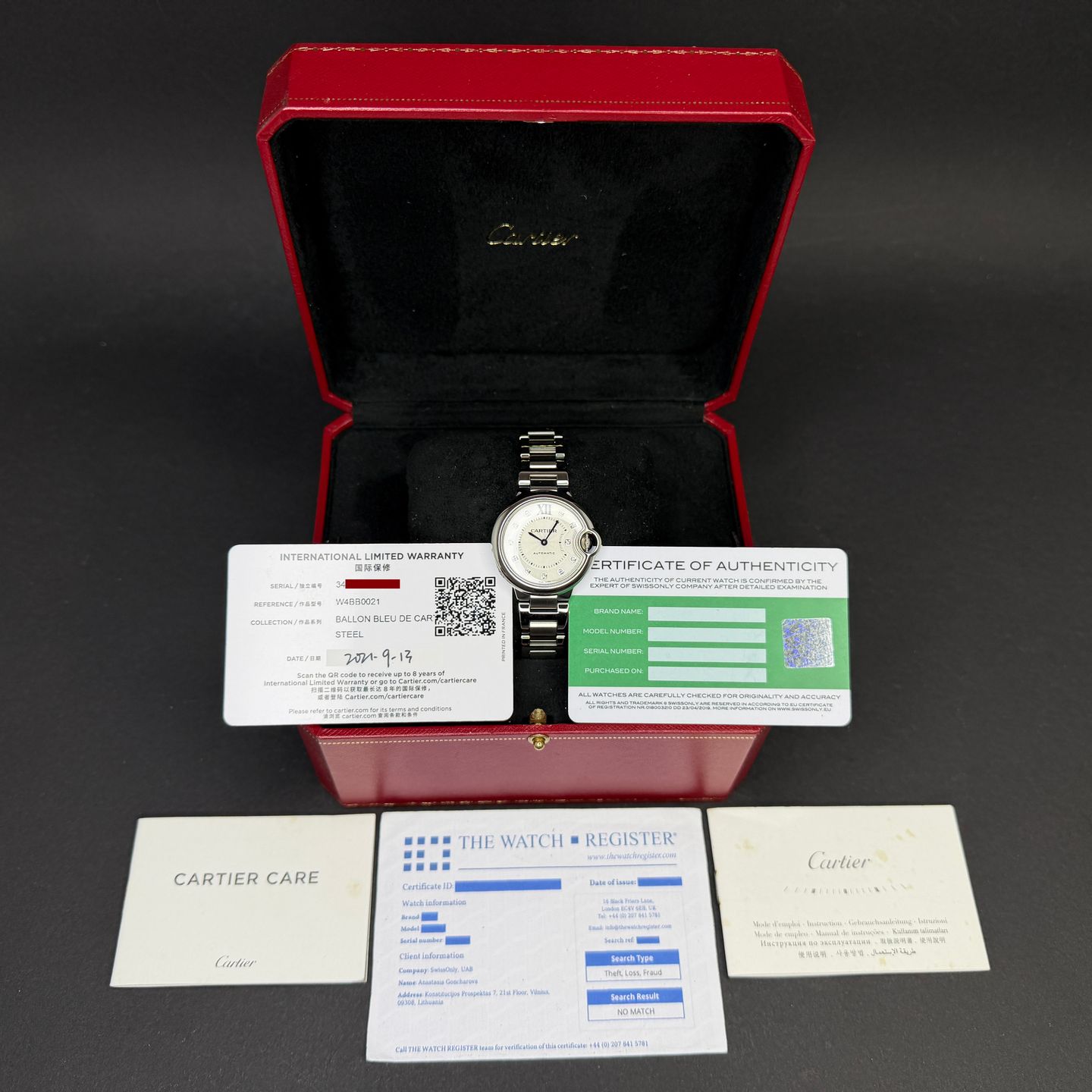 Cartier Ballon Bleu 33mm W4BB0021 - (3/8)