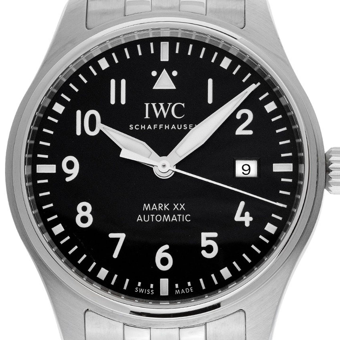 IWC Pilot Mark IW328202 (2023) - Zwart wijzerplaat 40mm Staal (1/7)