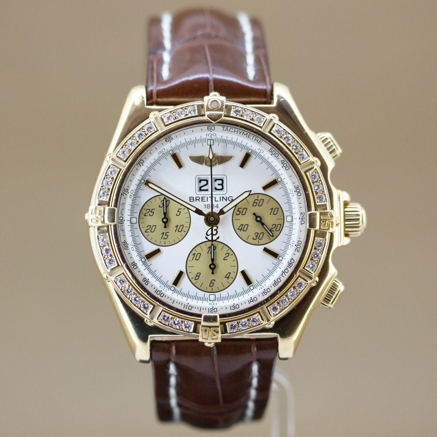 Breitling Crosswind Special K44355 (Unknown (random serial)) - White dial 44 mm Yellow Gold case (1/8)