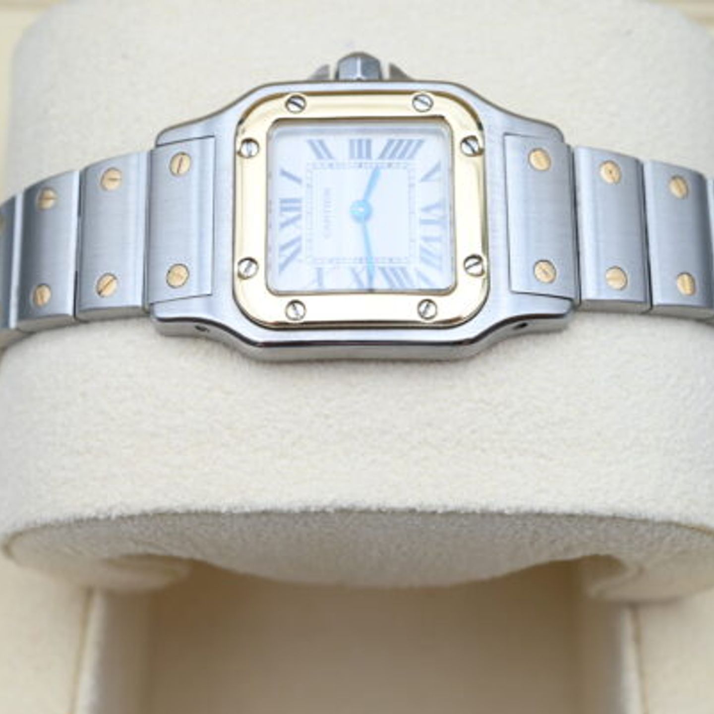 Cartier Santos Galbée 1567 (Unknown (random serial)) - White dial 24 mm Gold/Steel case (4/7)