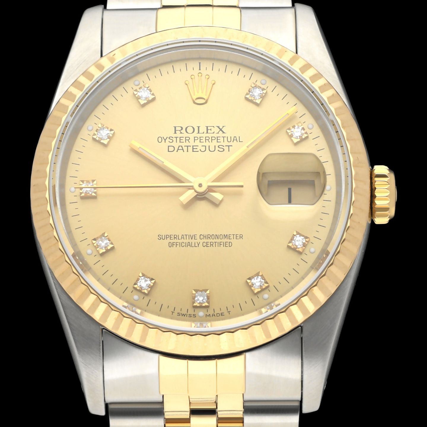 Rolex Datejust 36 16233G (1991) - Champagne dial 36 mm Gold/Steel case (1/8)