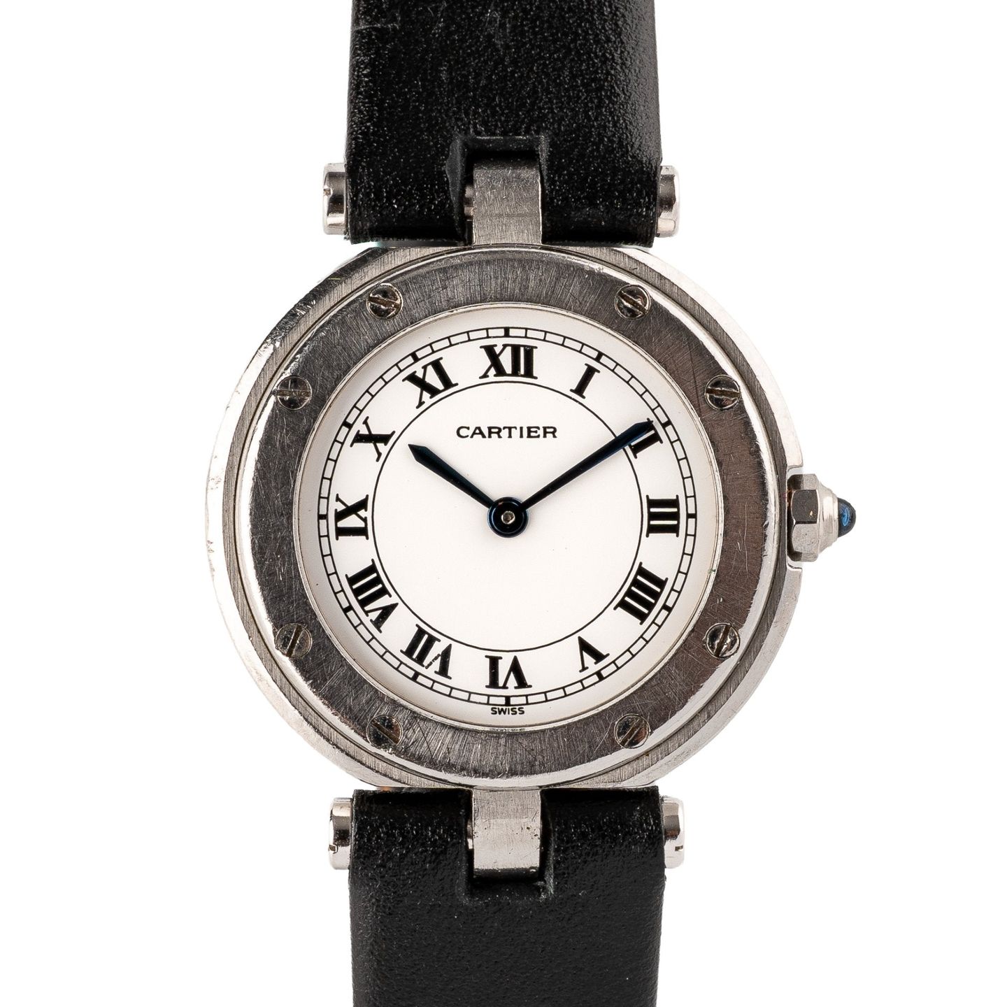 Cartier Santos 8192 (Unknown (random serial)) - Black dial 33 mm Steel case (1/8)