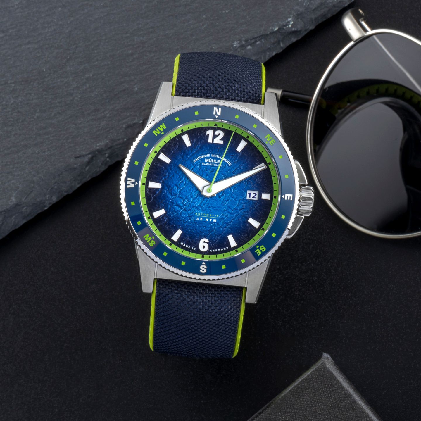 Mühle Glashütte Unknown M1-52-22-CK (Unknown (random serial)) - Blue dial 43 mm Steel case (1/8)