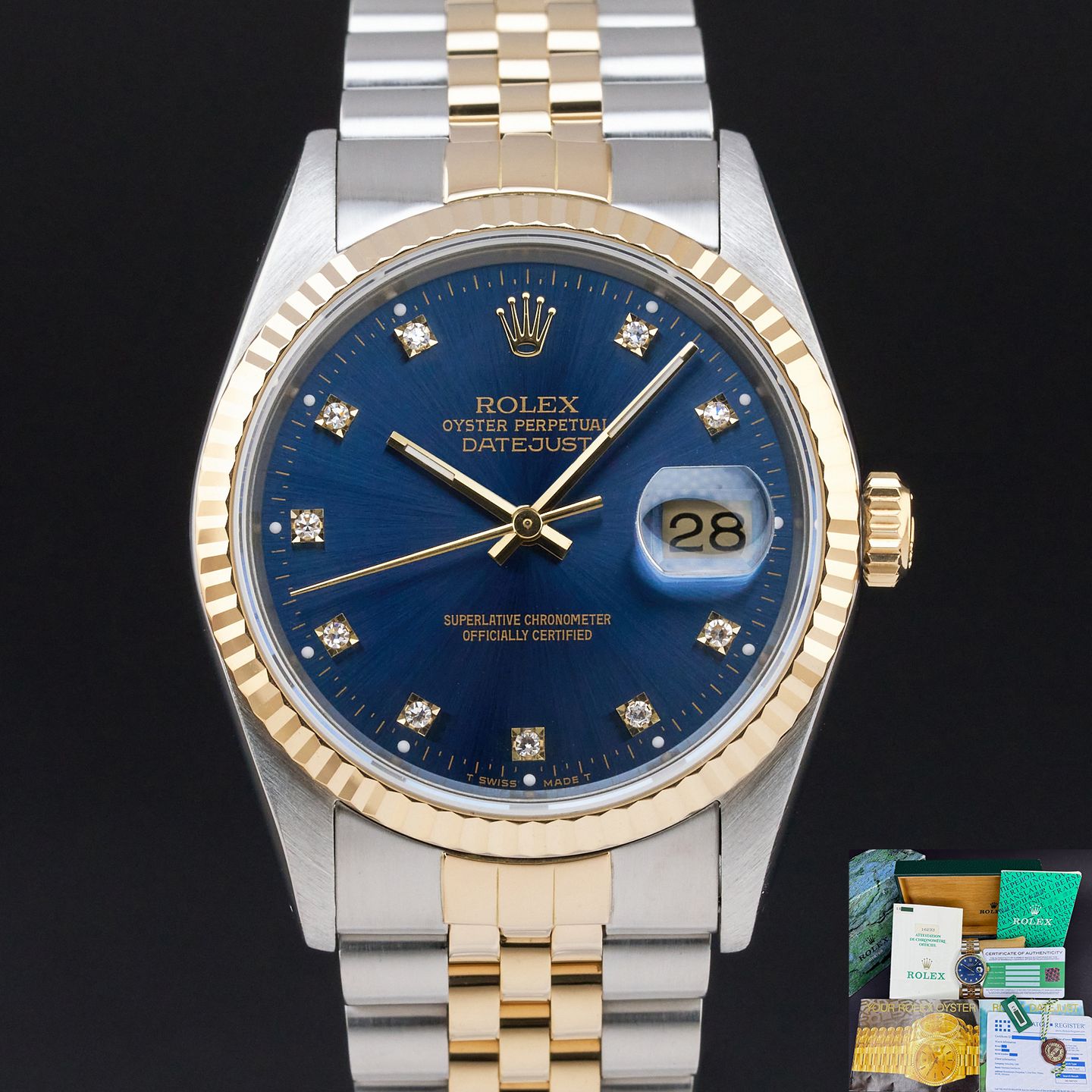 Rolex Datejust 36 16233 (1990) - 36 mm Gold/Steel case (1/8)