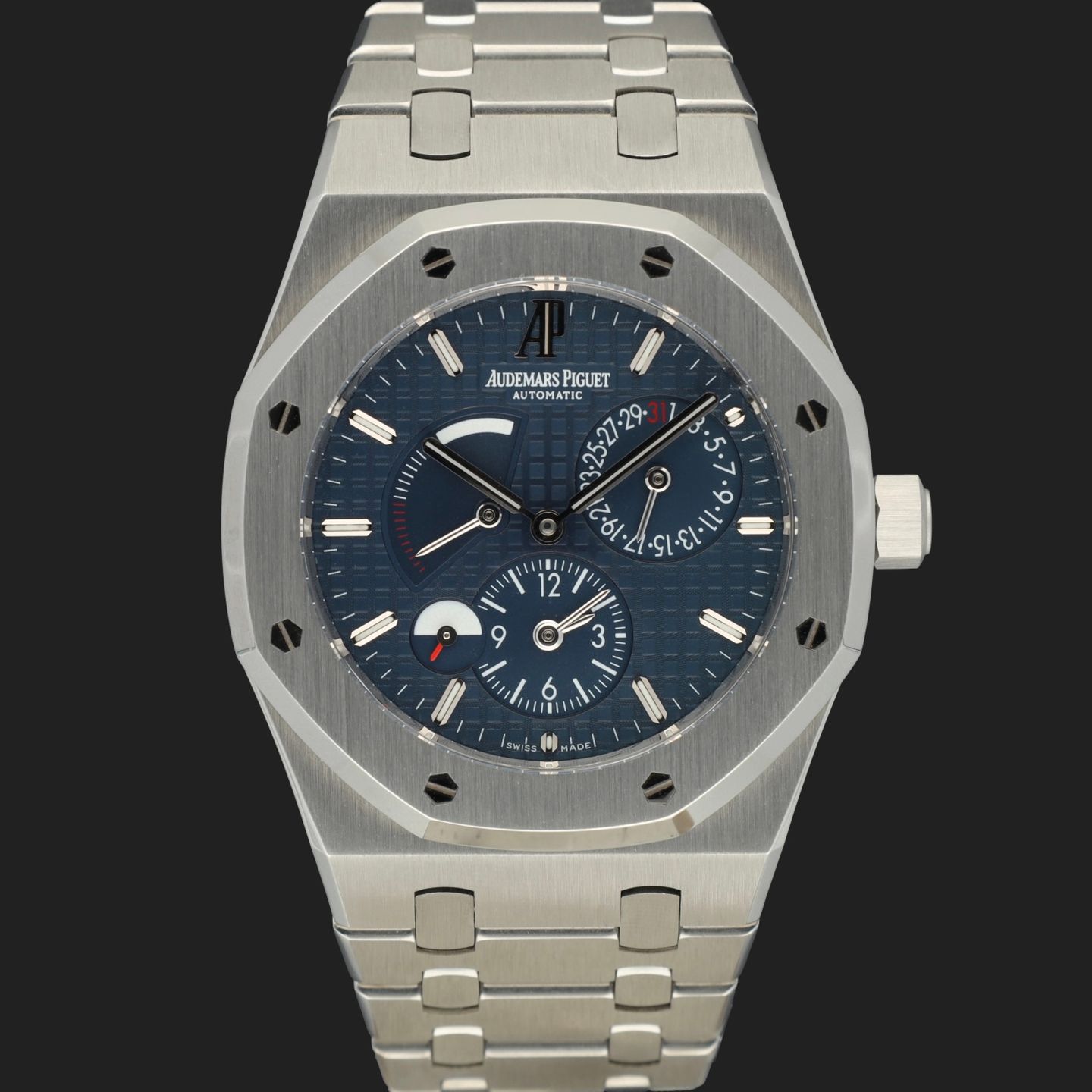 Audemars Piguet Royal Oak Dual Time 26120ST.OO.1220ST.02 (2008) - Blauw wijzerplaat 39mm Staal (3/8)