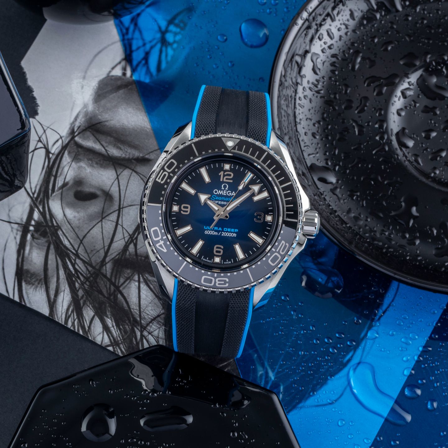 Omega Seamaster Planet Ocean 215.32.46.21.03.001 (Unknown (random serial)) - Blue dial 46 mm Steel case (1/8)