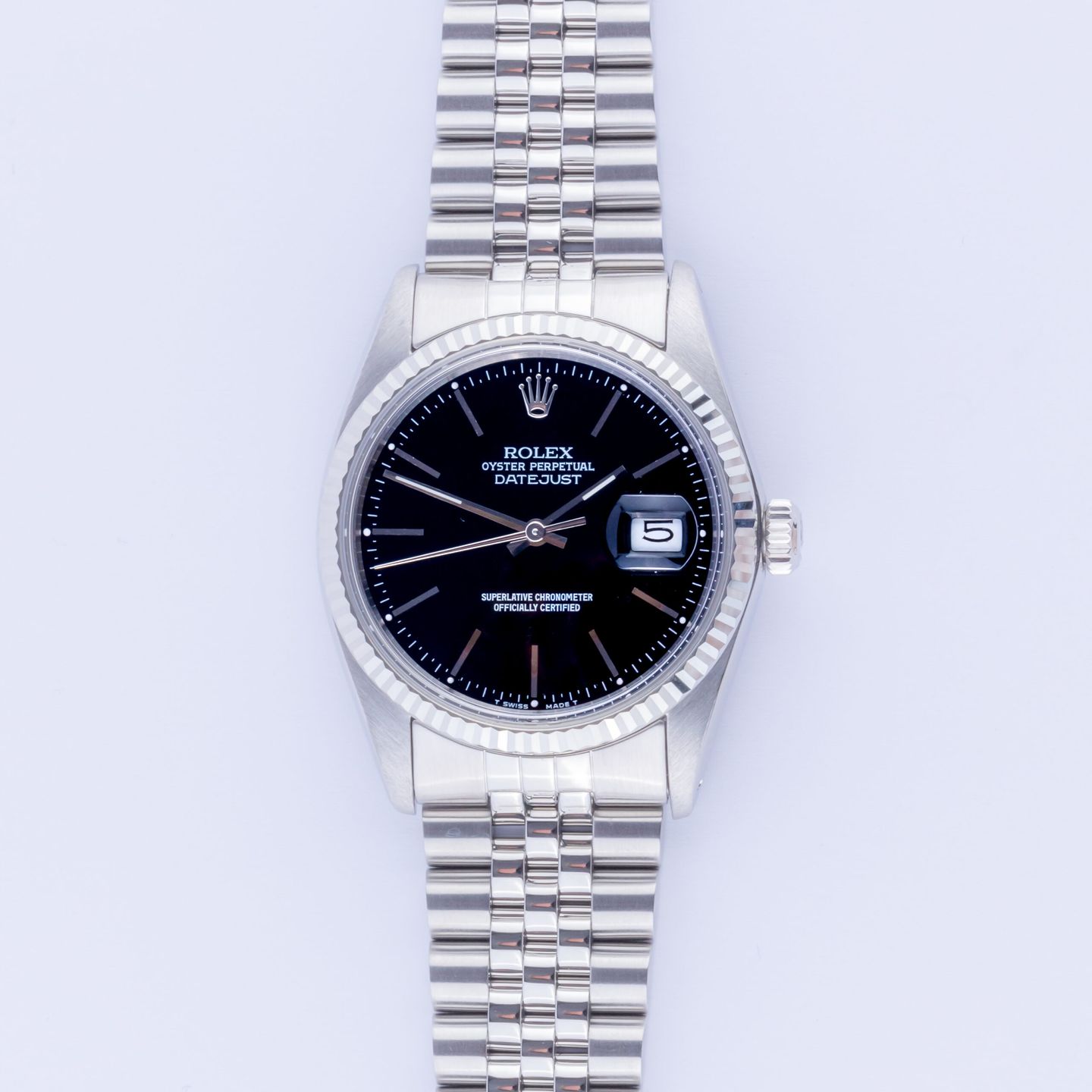 Rolex Datejust 36 16014 (1984) - Zwart wijzerplaat 36mm Staal (3/8)