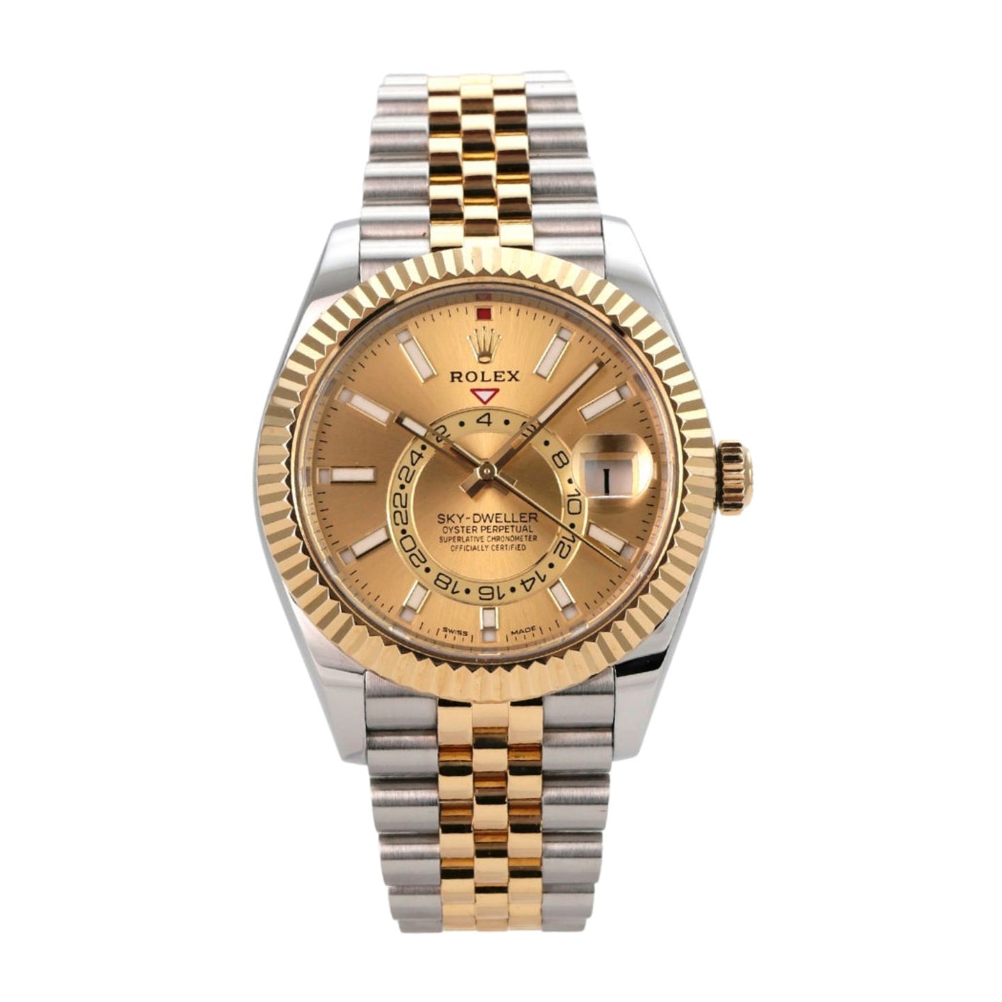 Rolex Sky-Dweller 326933 (2023) - Champagne wijzerplaat 42mm Staal (2/8)