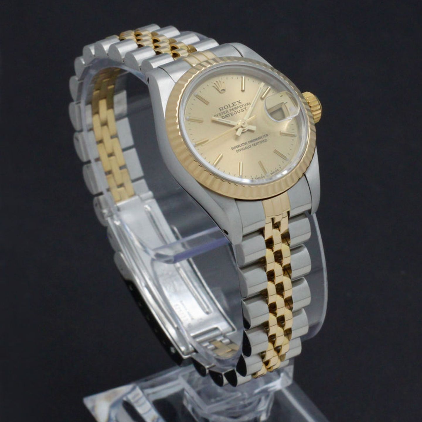Rolex Lady-Datejust 69173 (1988) - Gold dial 26 mm Gold/Steel case (4/7)