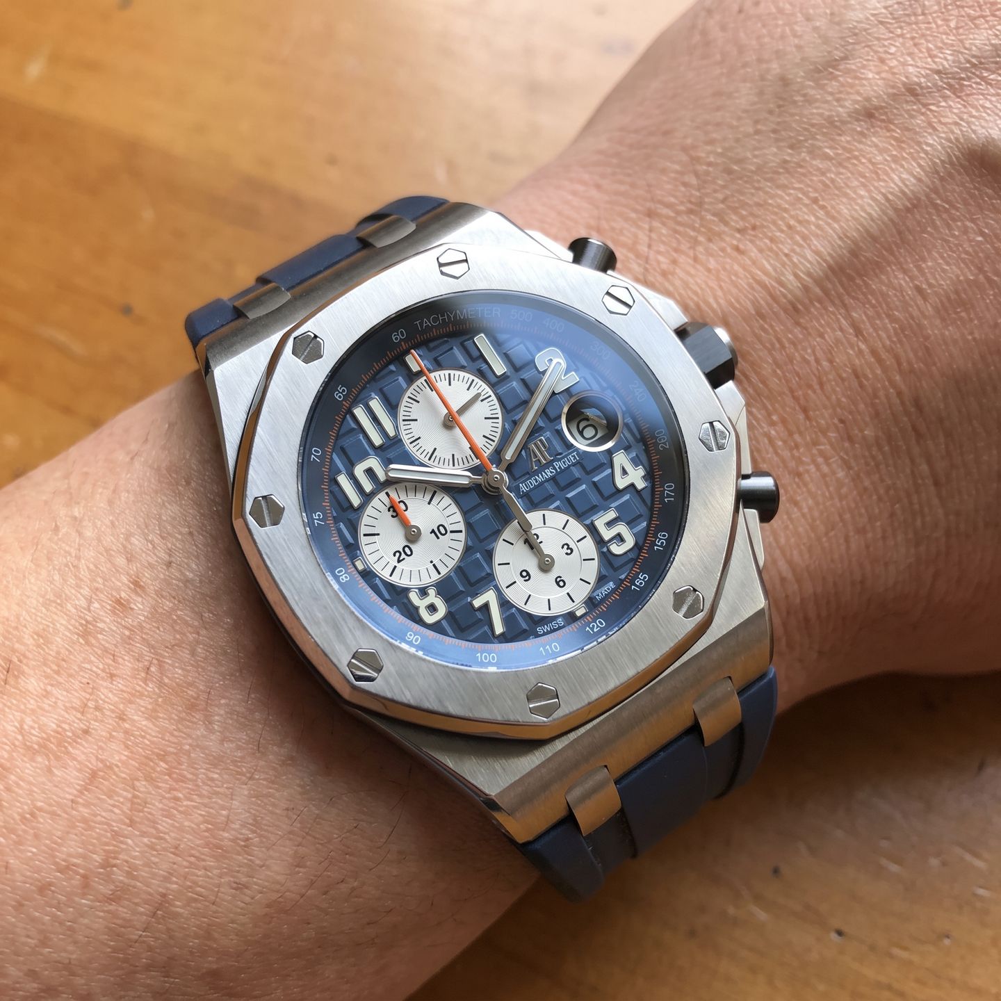 Audemars Piguet Royal Oak Offshore Chronograph 26470ST.OO.A027CA.01 (Unknown (random serial)) - Blue dial 42 mm Steel case (4/4)