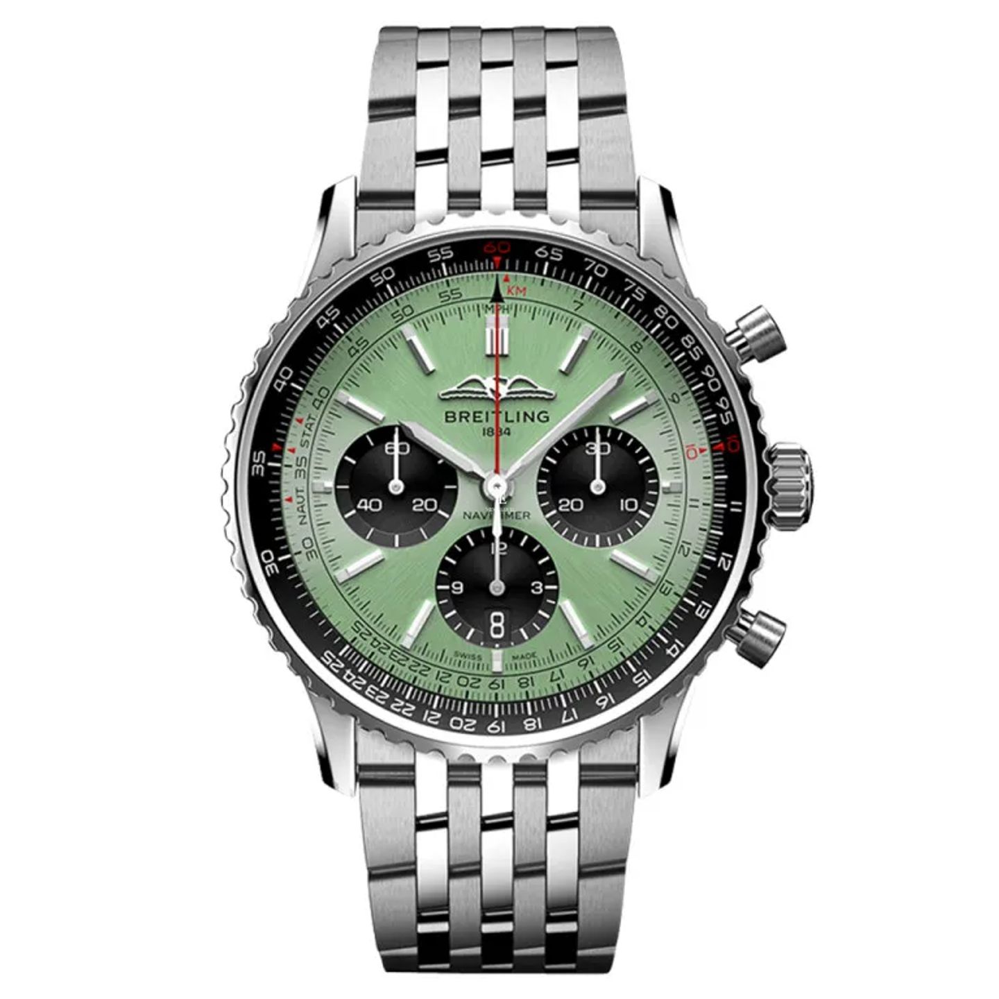 Breitling Navitimer 1 B01 Chronograph AB0138 (2026) - Zwart wijzerplaat 43mm Staal (1/5)