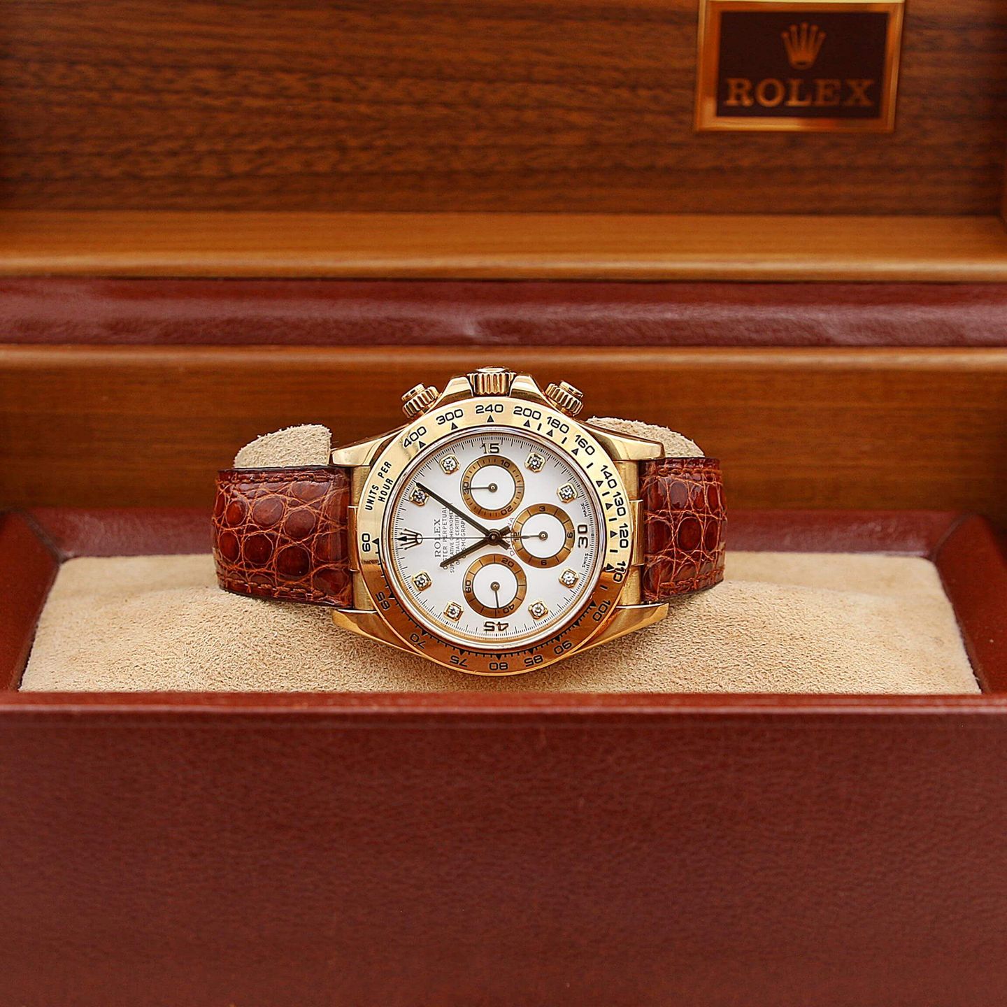 Rolex Daytona 16518 (1996) - White dial 40 mm Yellow Gold case (2/8)