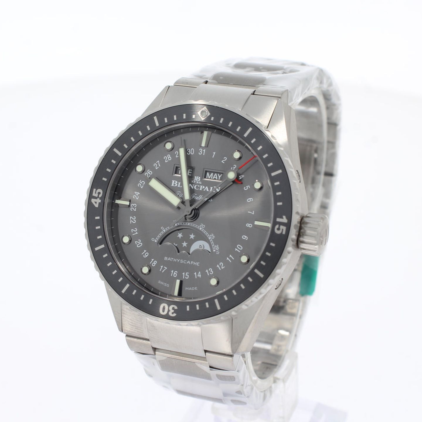 Blancpain Fifty Fathoms Bathyscaphe 5054-1210-98S (2026) - Grijs wijzerplaat 44mm Titanium (2/5)