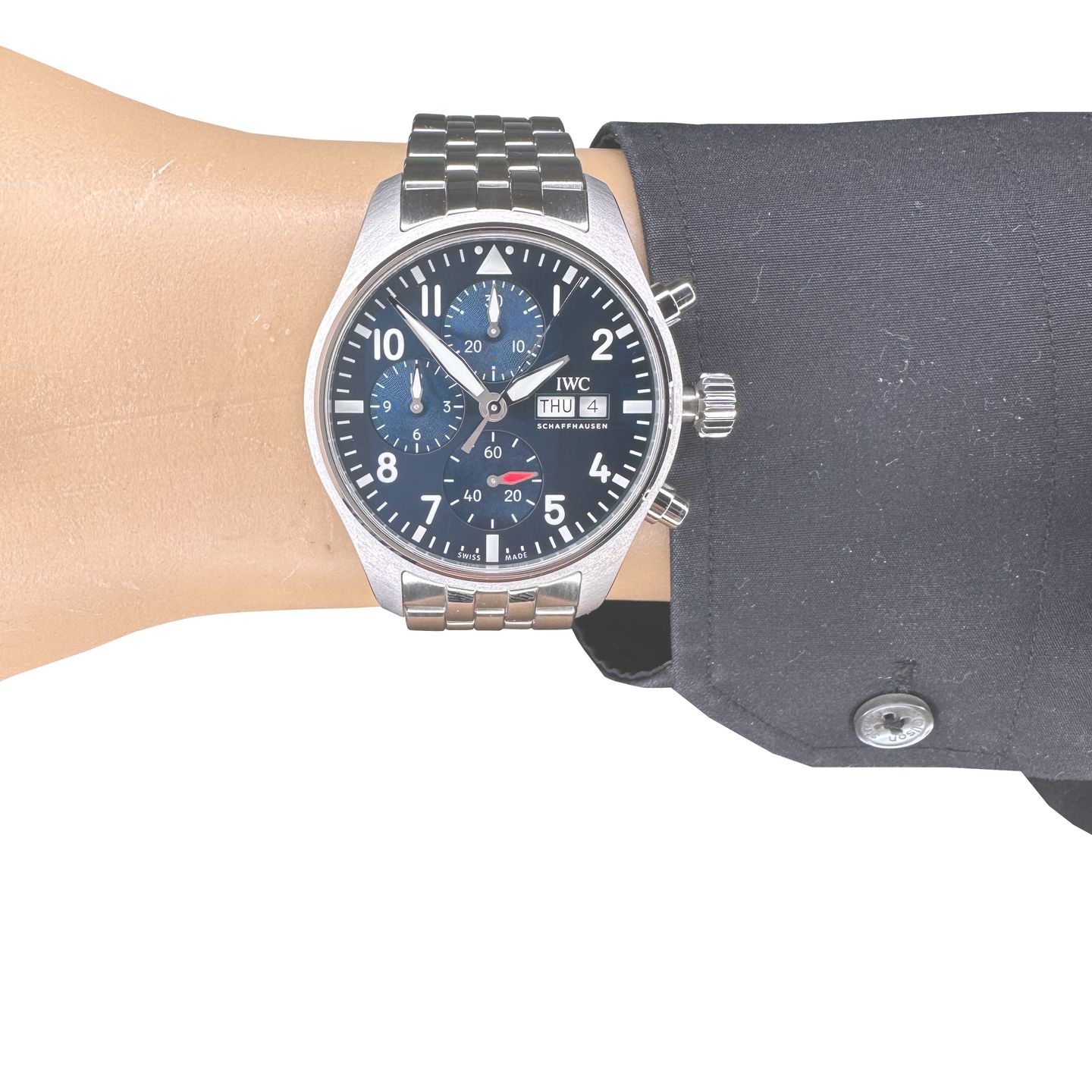 IWC Pilot Chronograph IW388102 (2024) - Blue dial 41 mm Steel case (8/8)