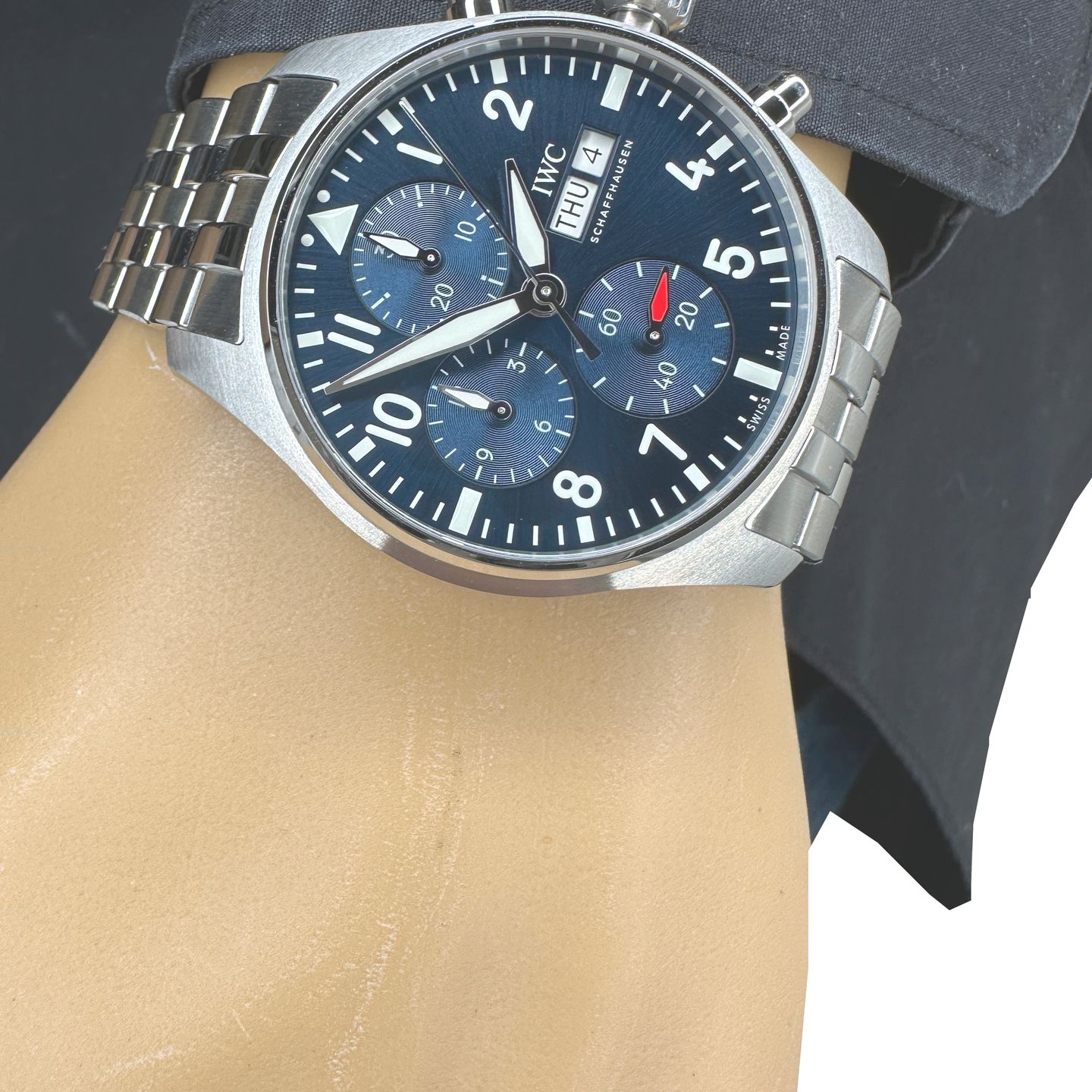 IWC Pilot Chronograph IW388102 (2024) - Blauw wijzerplaat 41mm Staal (3/8)