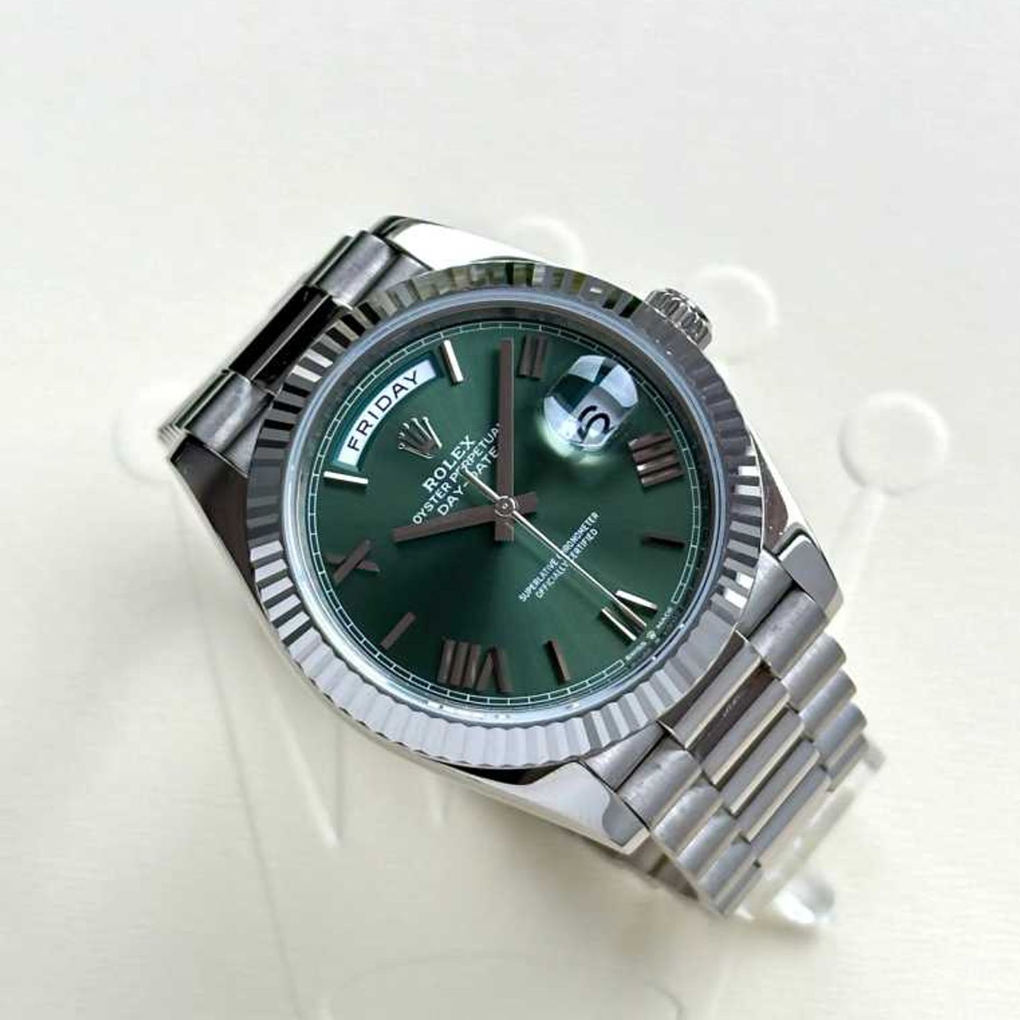 Rolex Day-Date 40 228239 (2021) - Groen wijzerplaat 40mm Witgoud (6/8)