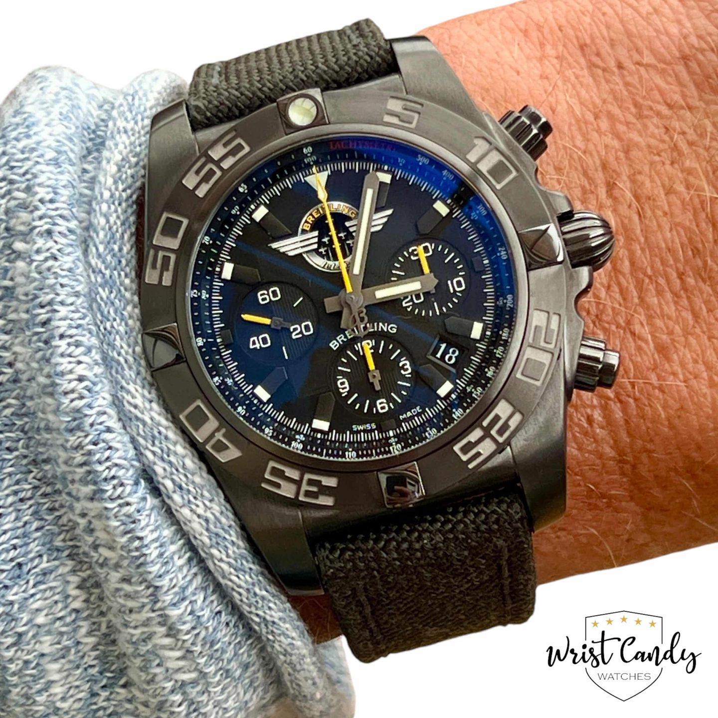 Breitling Chronomat 44 Blacksteel MB01109L.BD48.109W (2023) - Zwart wijzerplaat 44mm Staal (6/8)