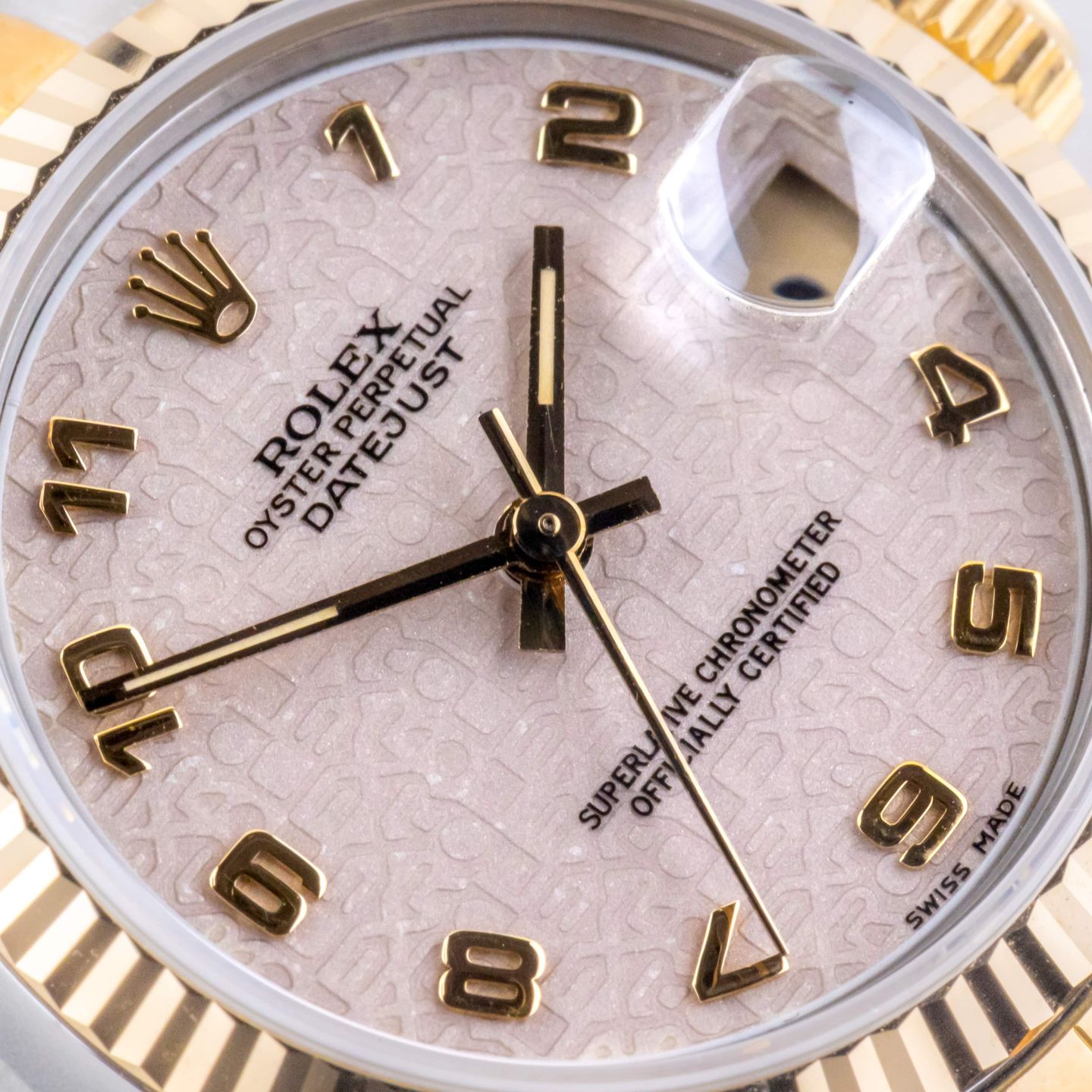 Rolex Datejust 31 68273 (1990) - Beige dial 31 mm Gold/Steel case (2/8)