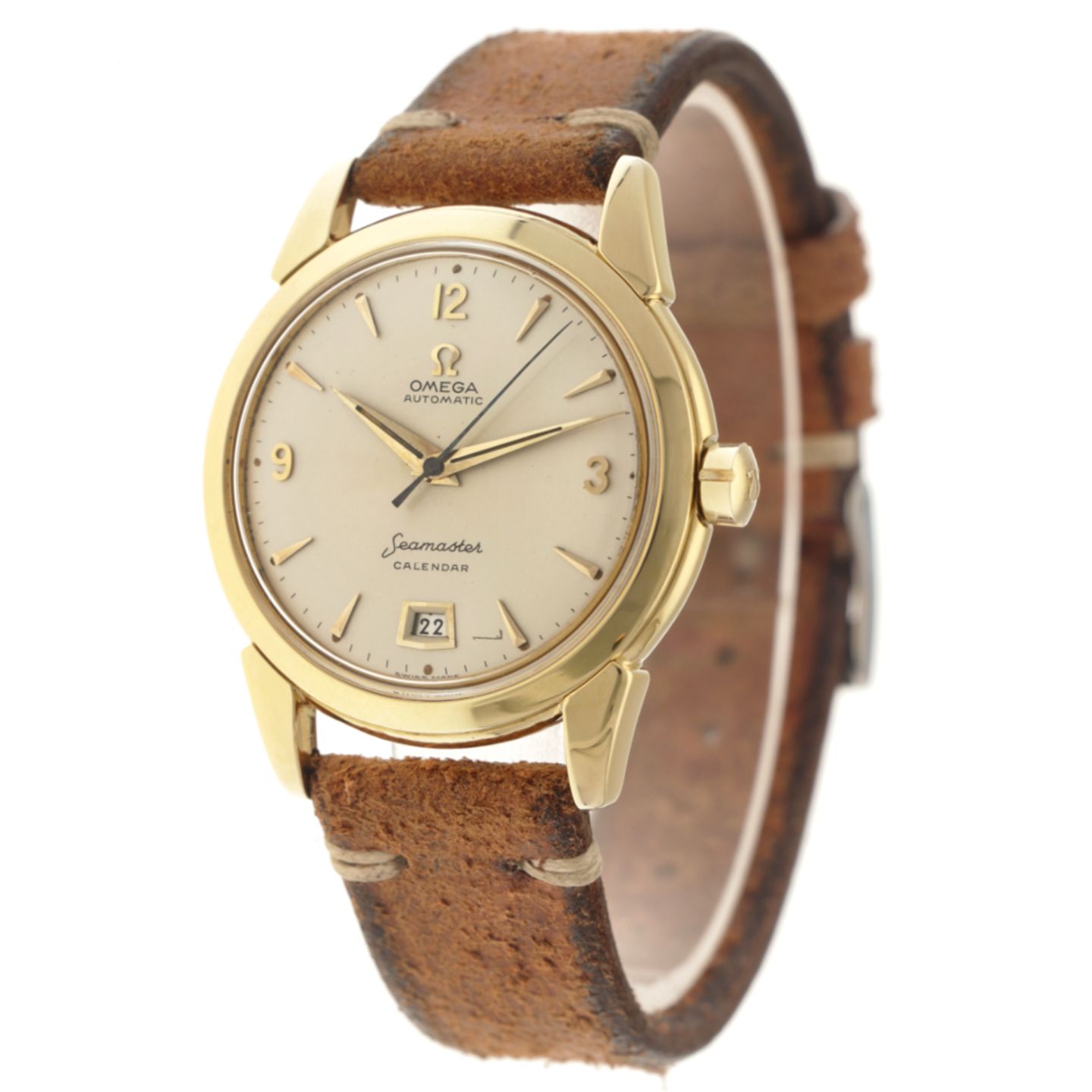 Omega Seamaster 2627SC (1950) - Champagne dial 35 mm Yellow Gold case (2/4)