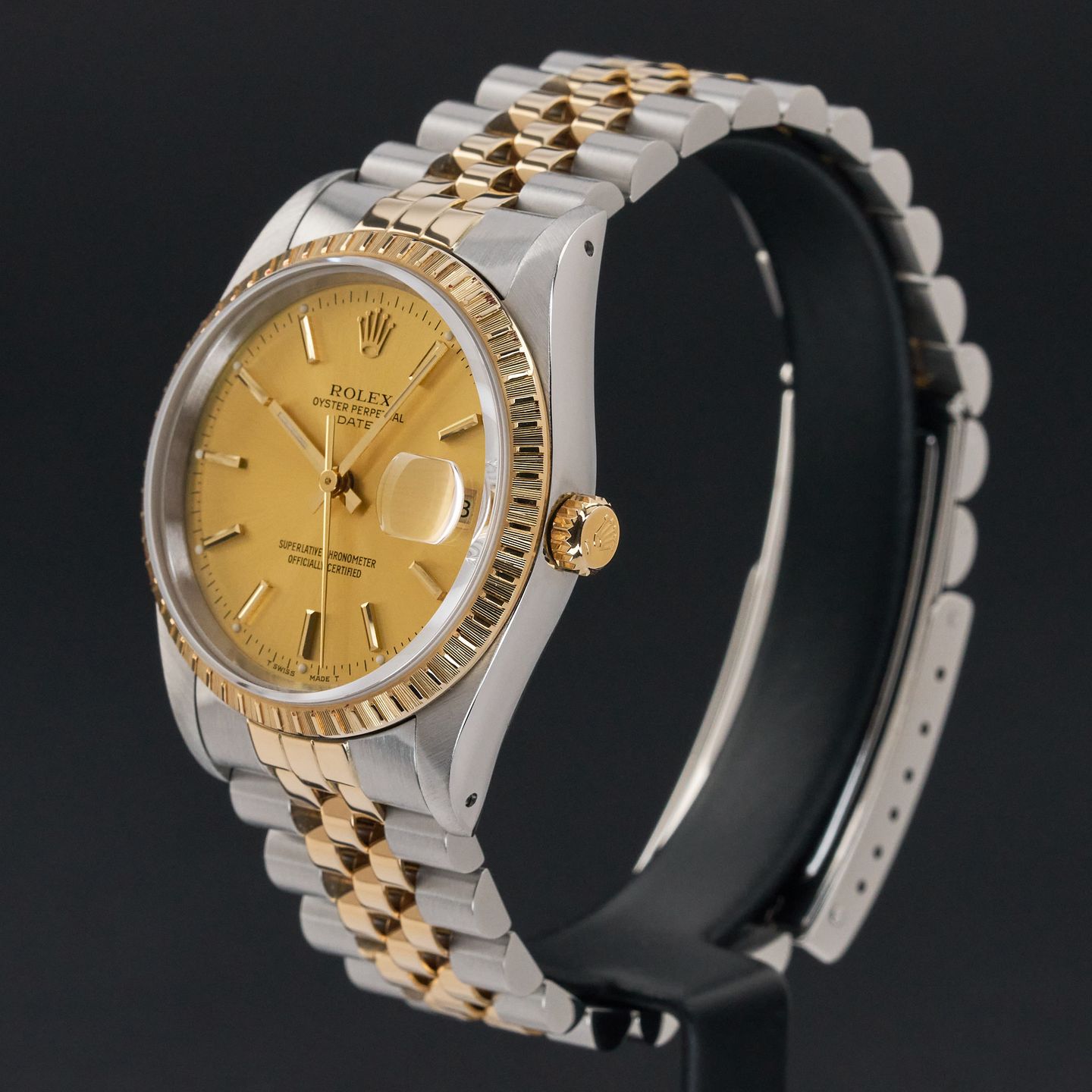 Rolex Oyster Perpetual Date 15223 (1989) - 34 mm Gold/Steel case (4/8)