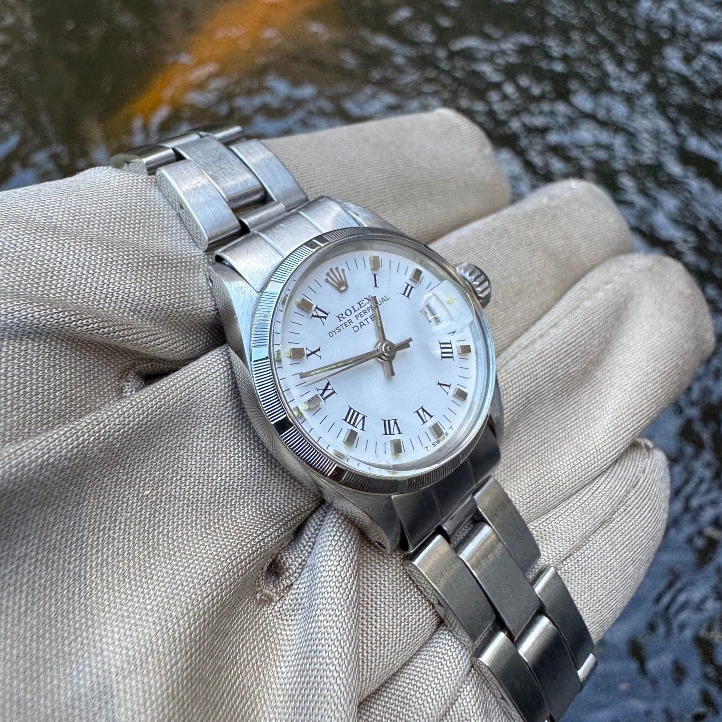 Rolex Oyster Perpetual Lady Date 69190 (Unknown (random serial)) - White dial 26 mm Steel case (3/5)
