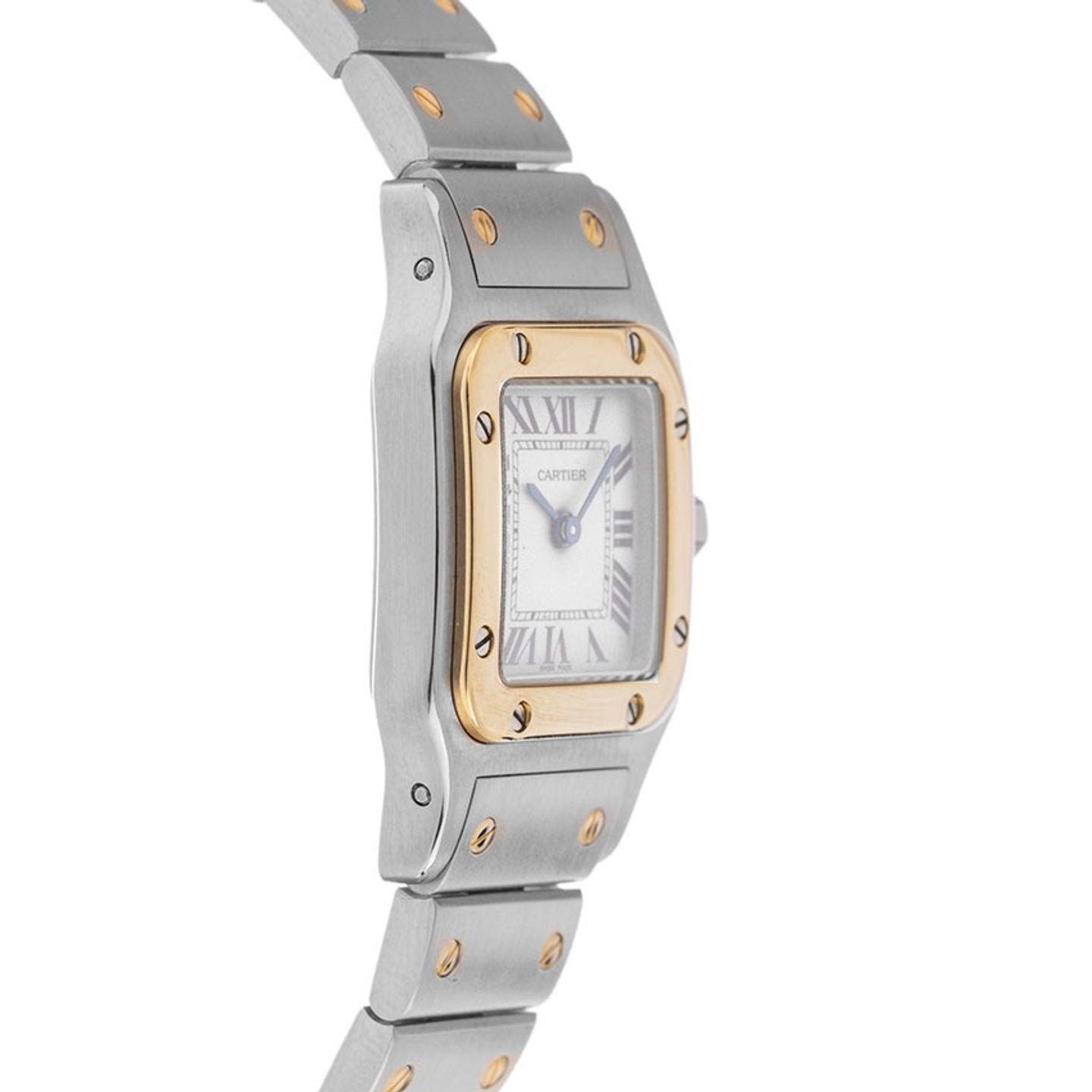 Cartier Santos Galbée 1567 (1996) - White dial 24 mm Gold/Steel case (5/8)