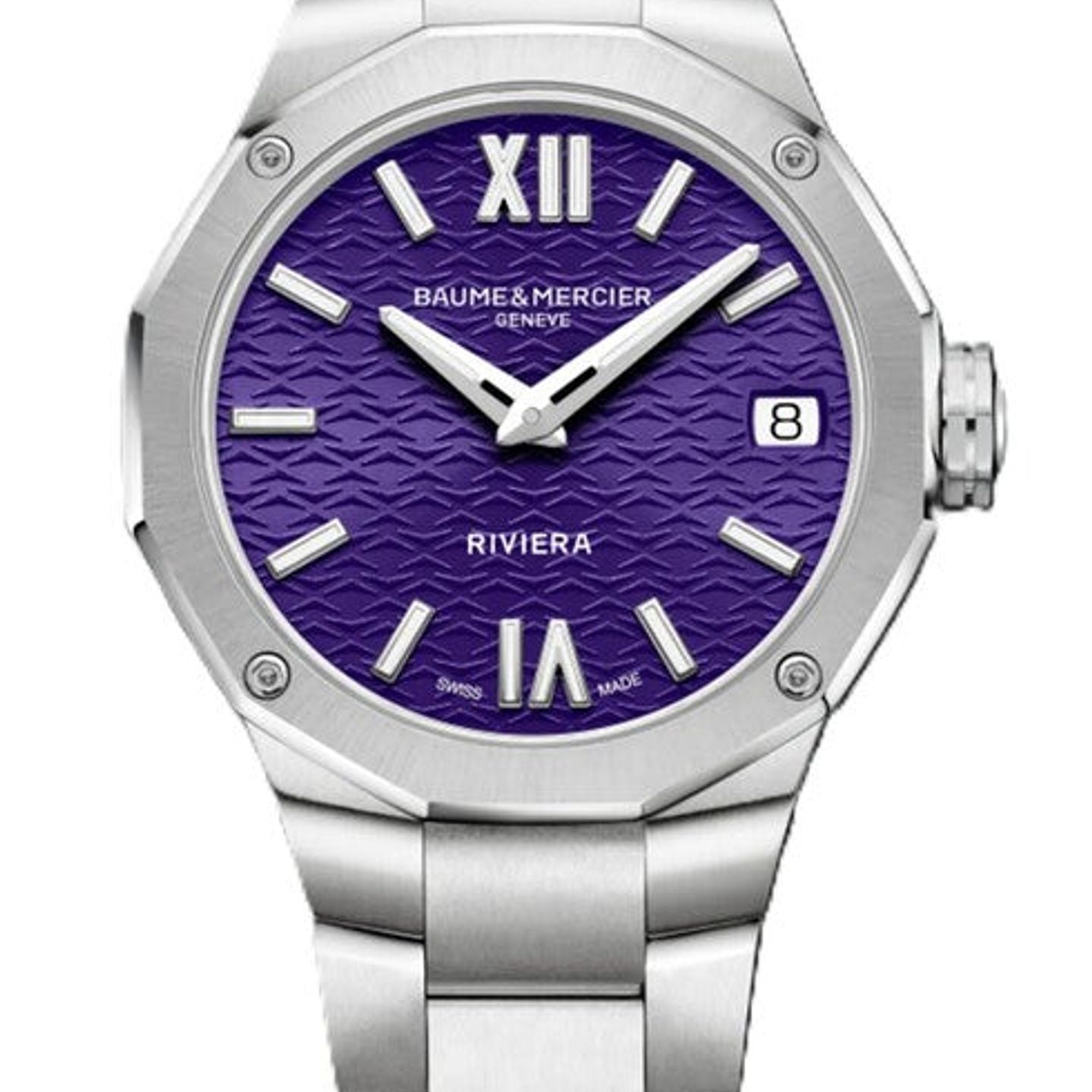 Baume & Mercier Riviera M0A10728 (2026) - Paars wijzerplaat 33mm Staal (1/1)
