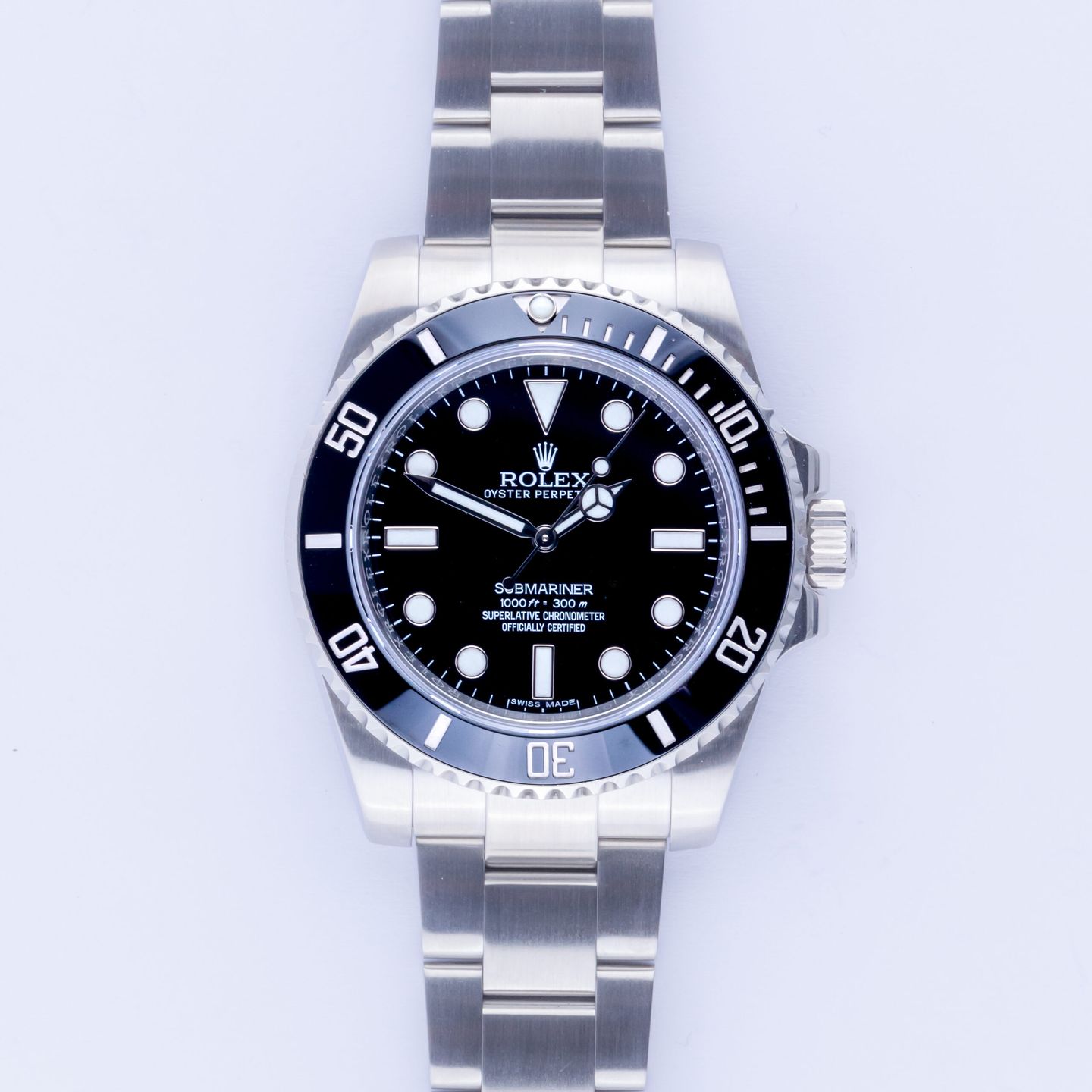 Rolex Submariner No Date 114060 (2015) - Zwart wijzerplaat 40mm Staal (3/8)