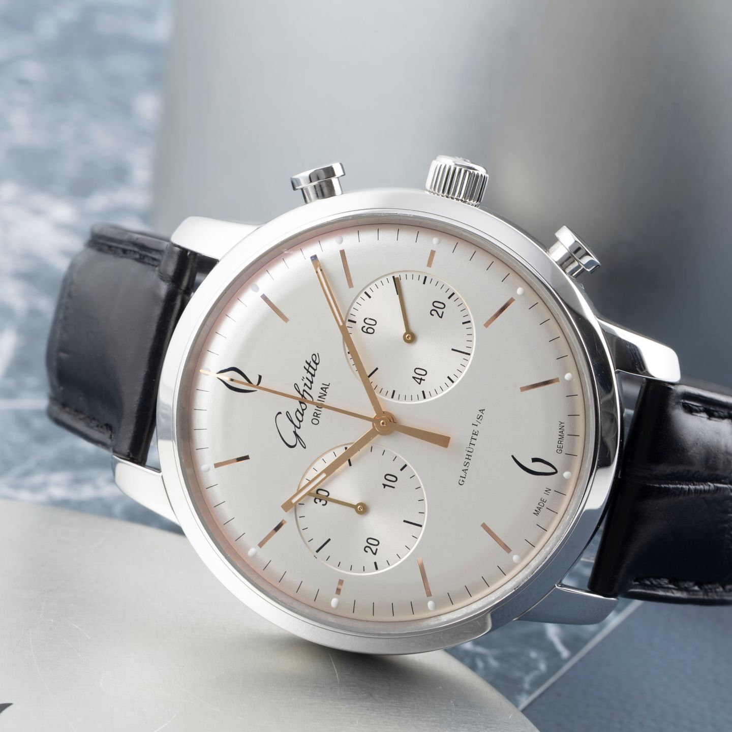 Glashütte Original Sixties Chronograph 1-39-34-03-22-04 (2022) - Silver dial 41 mm Steel case (2/8)