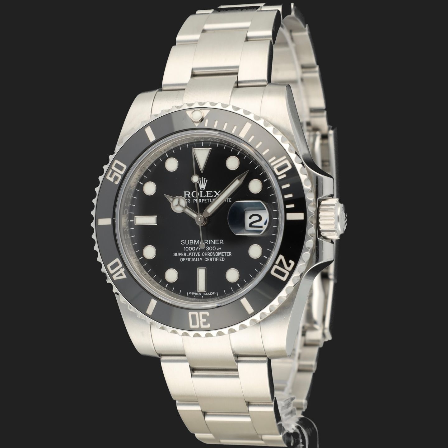 Rolex Submariner Date 116610LN (2011) - Zwart wijzerplaat 40mm Staal (1/8)